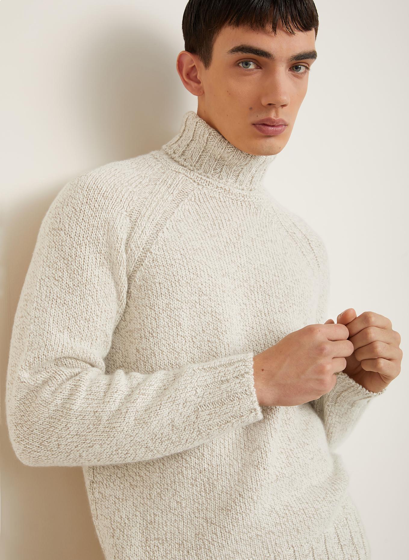 ZEGNA Rollkragenpullover aus Cashmere: ECRU / TAUPE