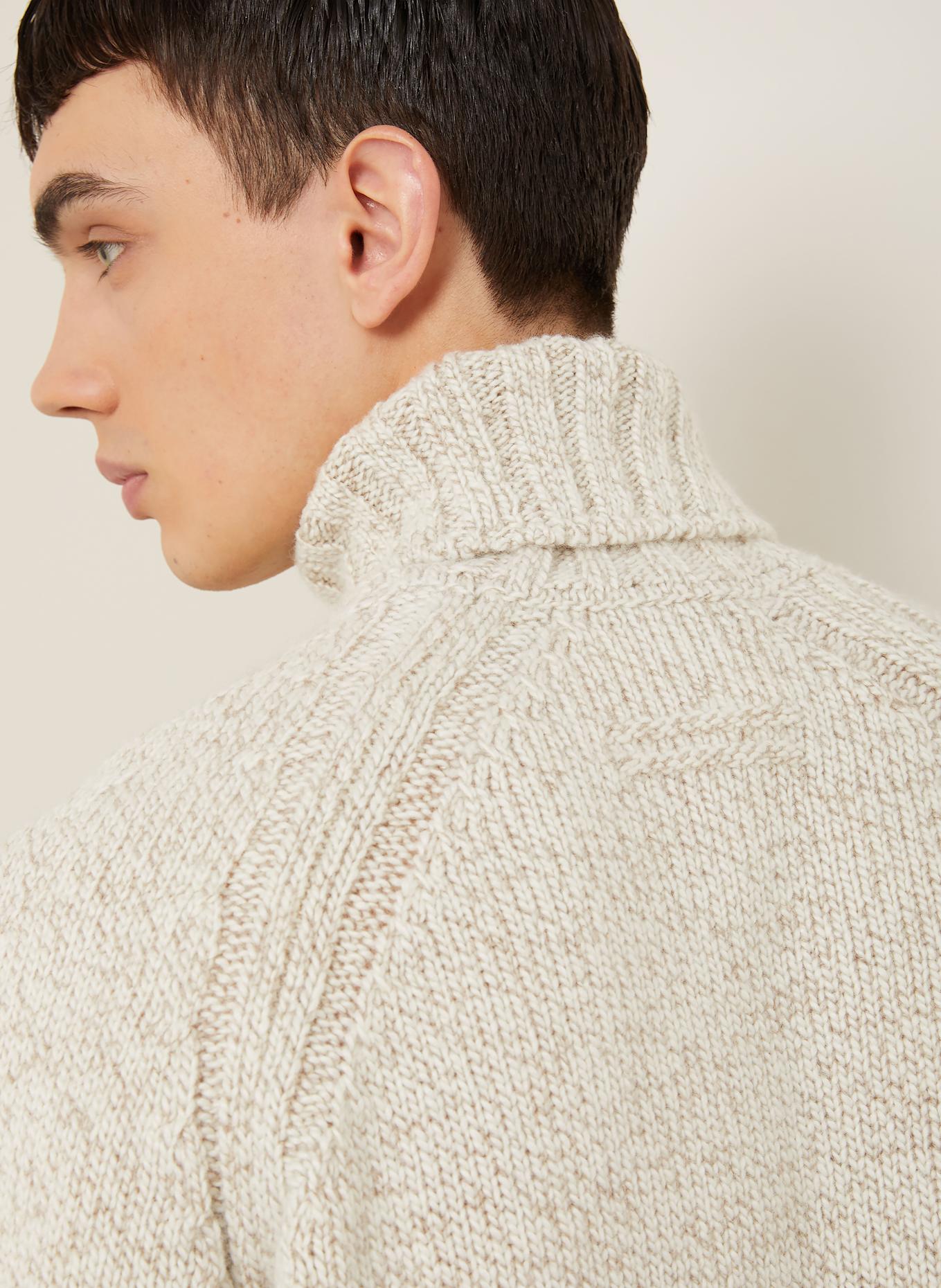ZEGNA Rollkragenpullover aus Cashmere: ECRU / TAUPE
