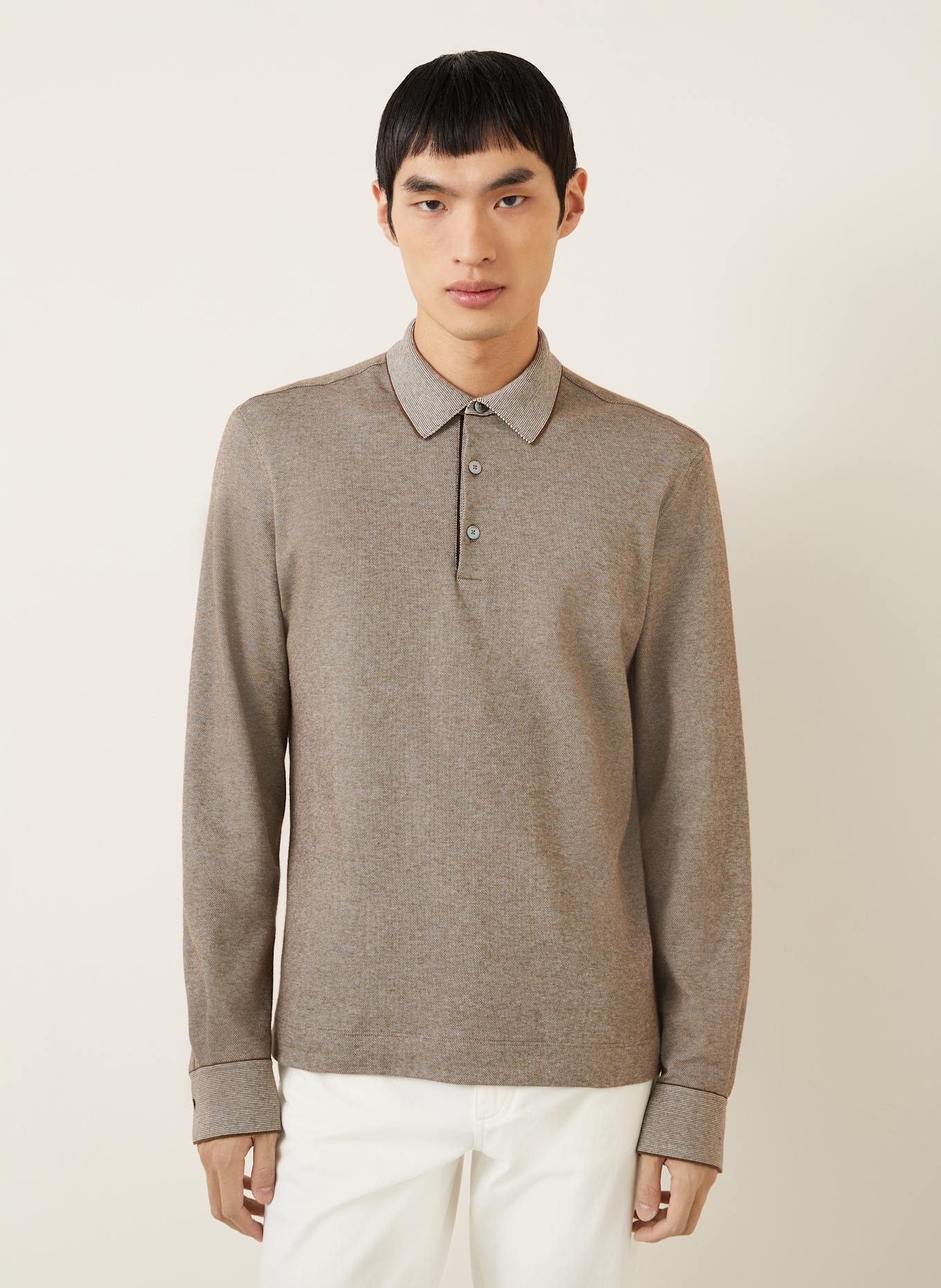 ZEGNA Jersey-Poloshirt: CAMEL