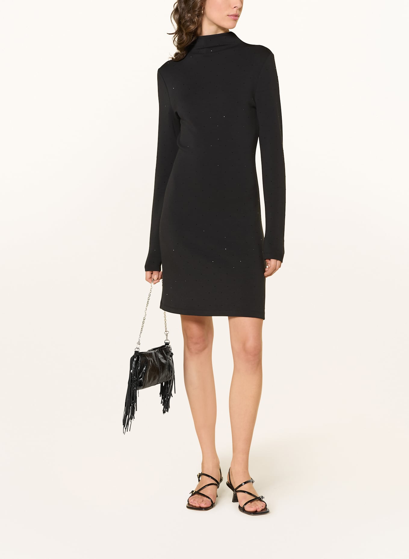 MRS & HUGS Jerseykleid mit Schmucksteinen: SCHWARZ