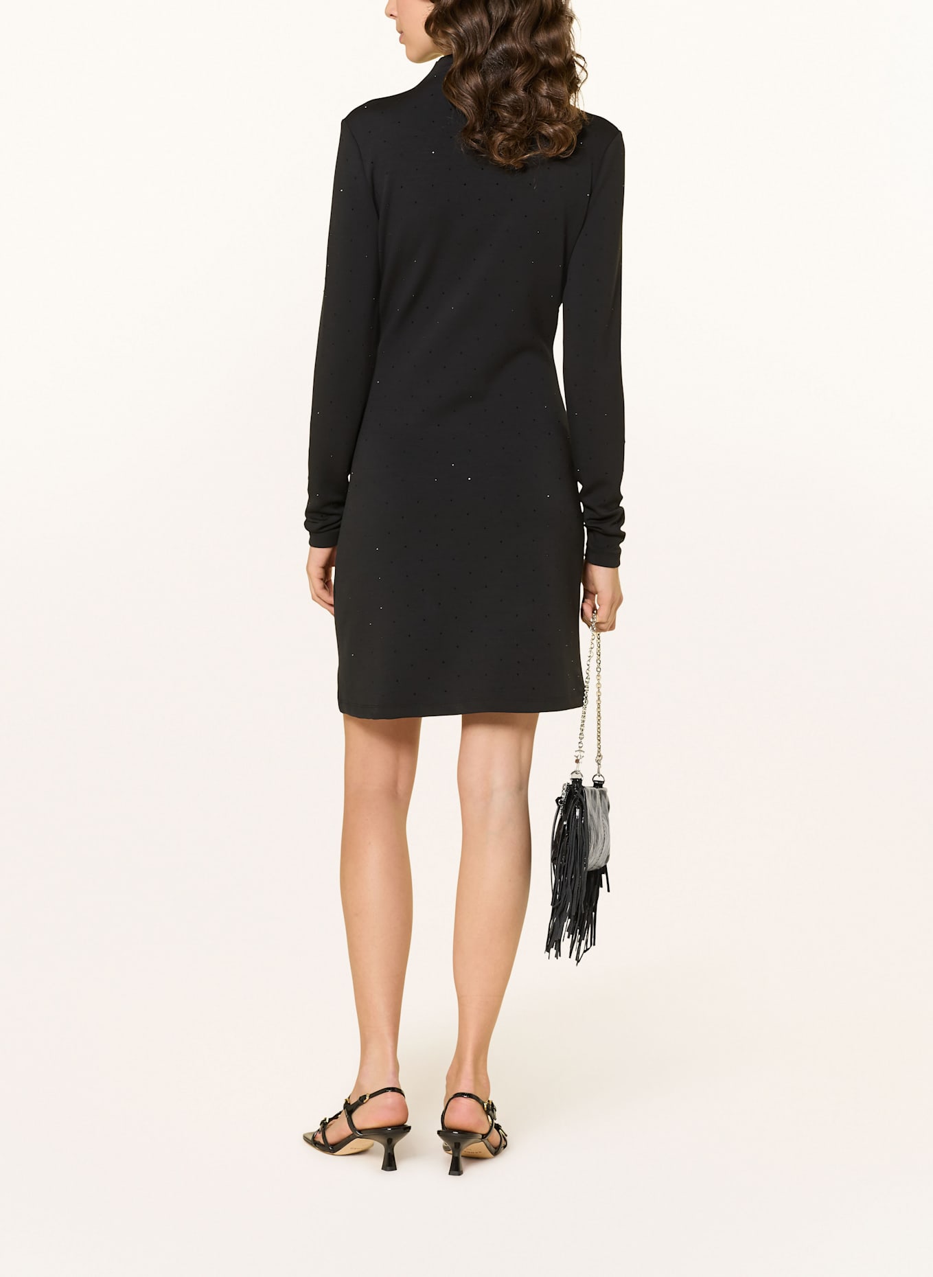 MRS & HUGS Jerseykleid mit Schmucksteinen: SCHWARZ