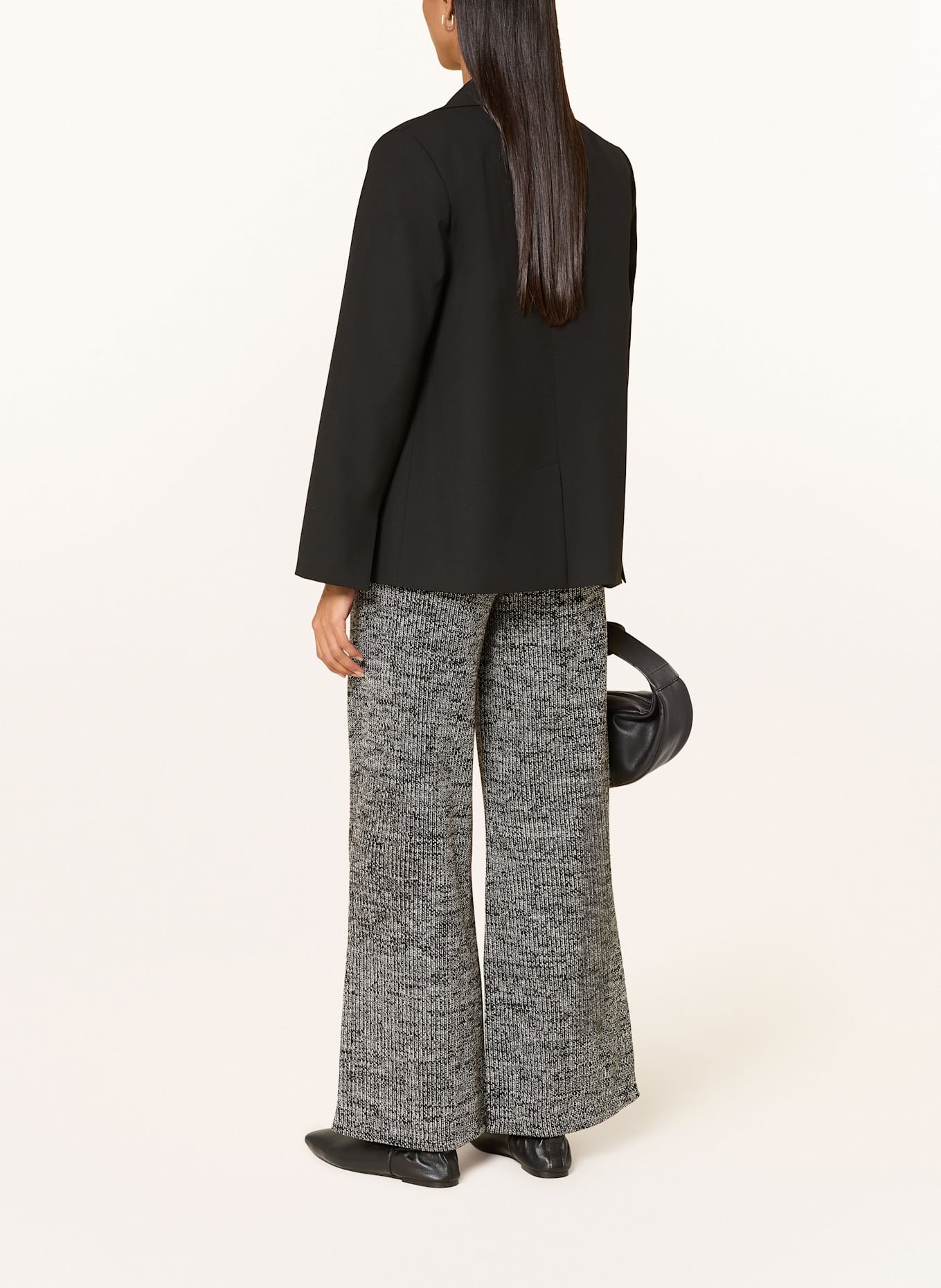 CARTOON Marlenehose aus Bouclé: SCHWARZ / CREME