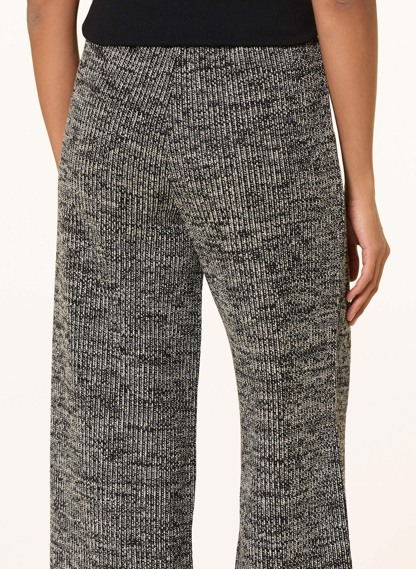 CARTOON Marlenehose aus Bouclé: SCHWARZ / CREME