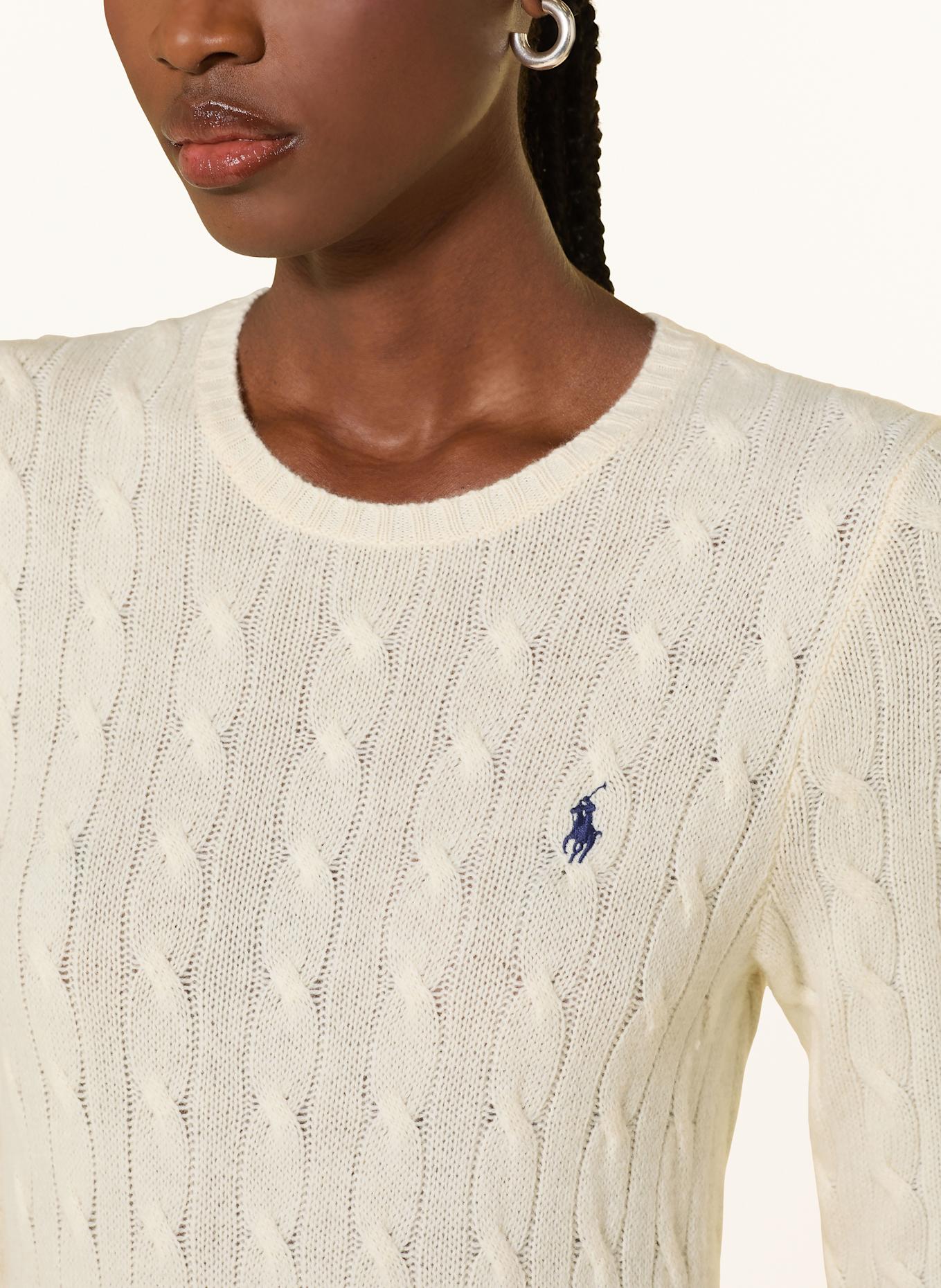 POLO RALPH LAUREN Kleid im Materialmix: CREME