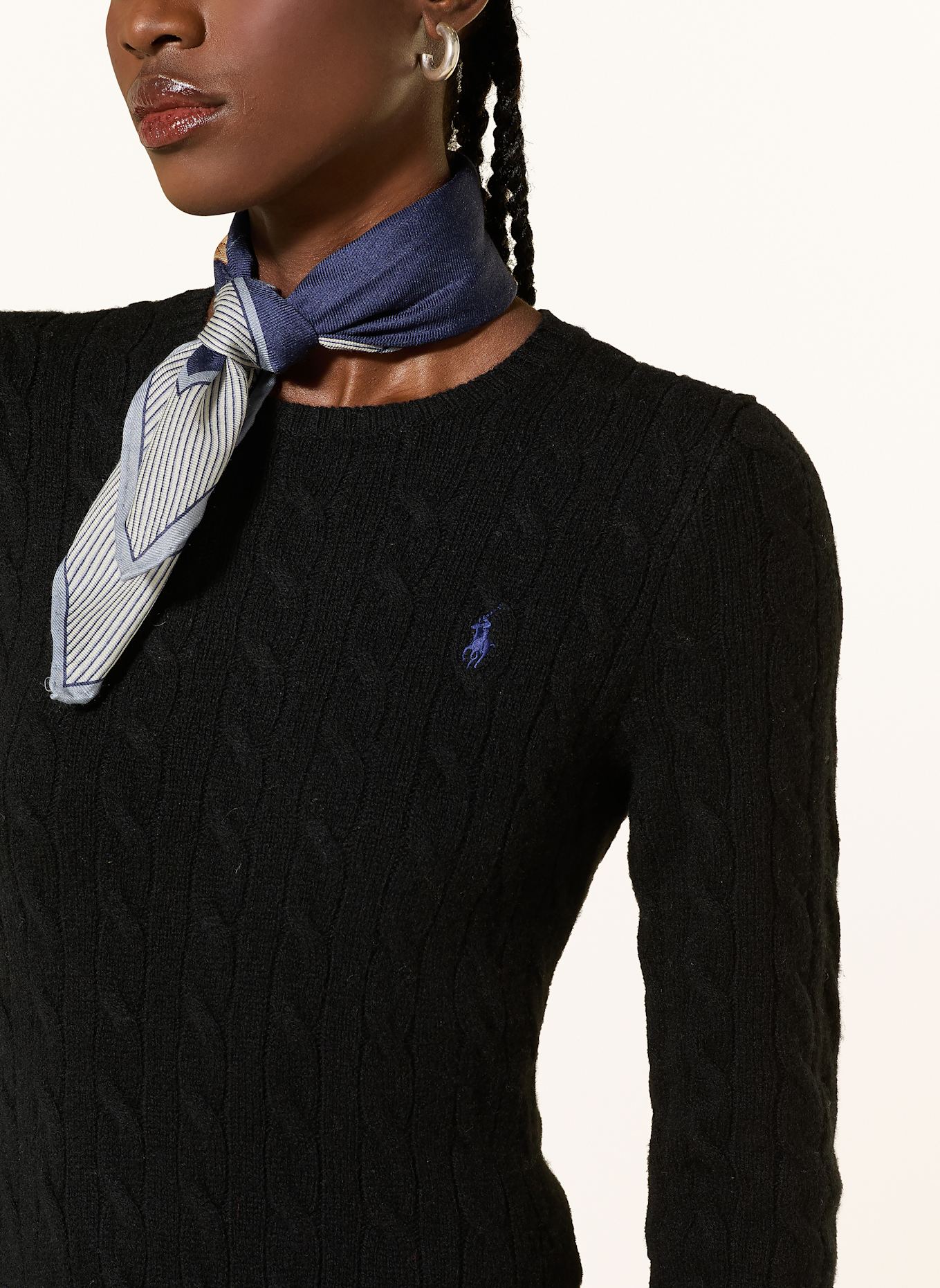 POLO RALPH LAUREN Kleid im Materialmix: SCHWARZ