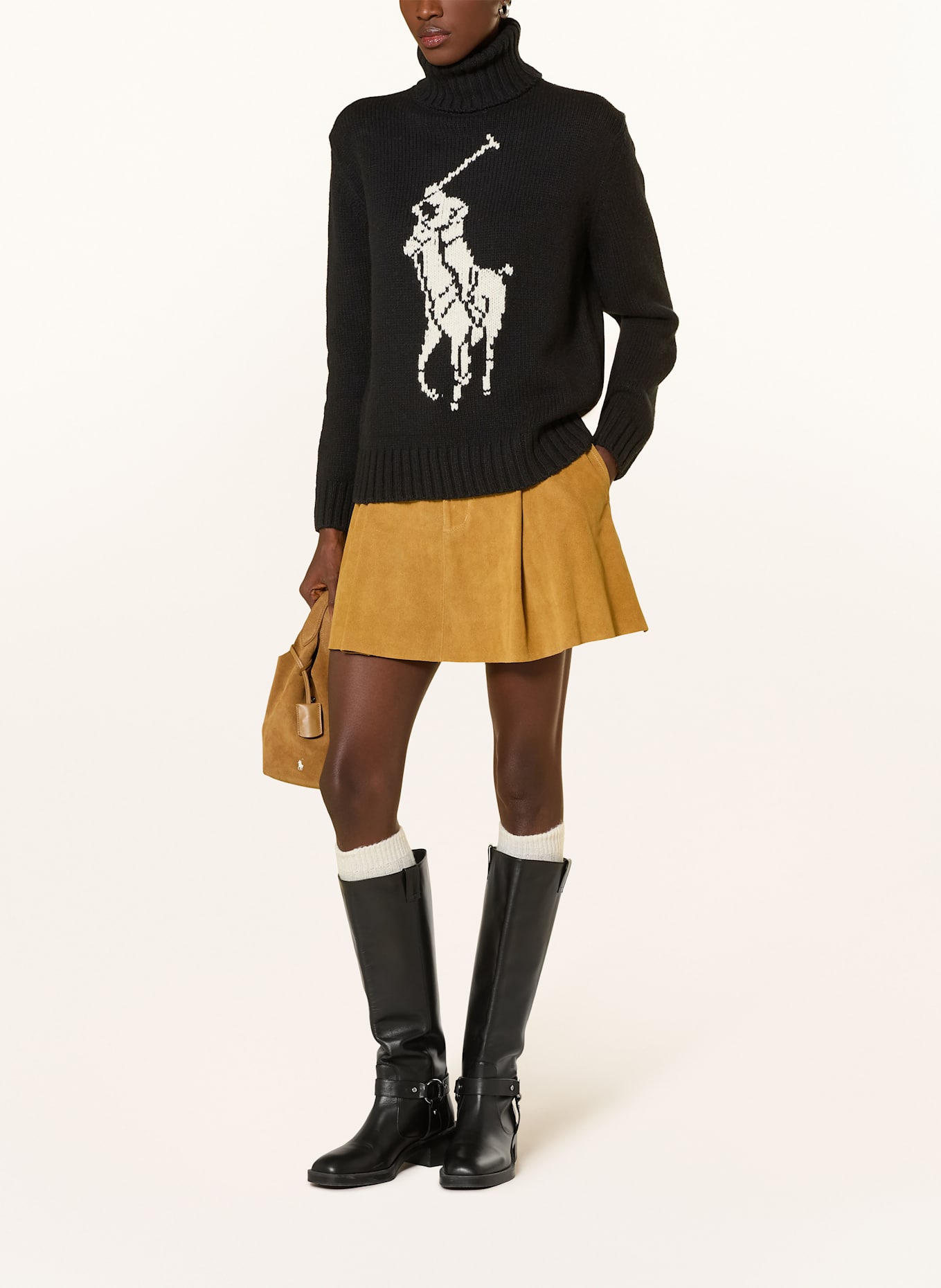 POLO RALPH LAUREN pull à col roulé: NOIR