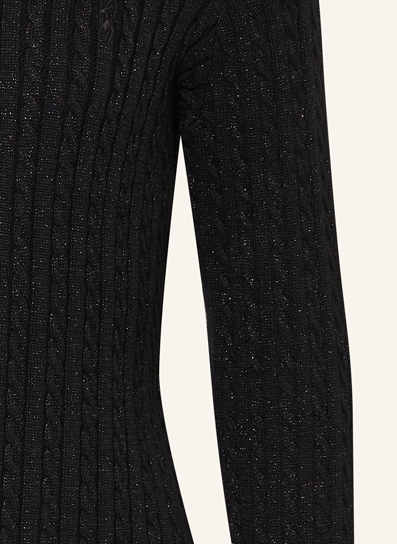 POLO RALPH LAUREN Strickkleid mit Glitzergarn: SCHWARZ