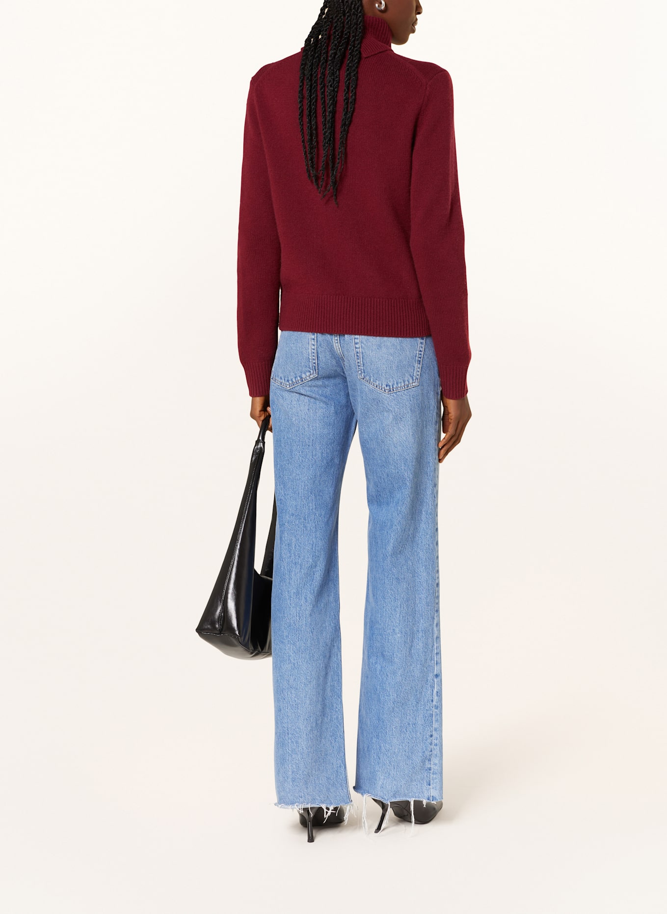 ANINE BING Rollkragenpullover IDRA aus Merinowolle: DUNKELROT