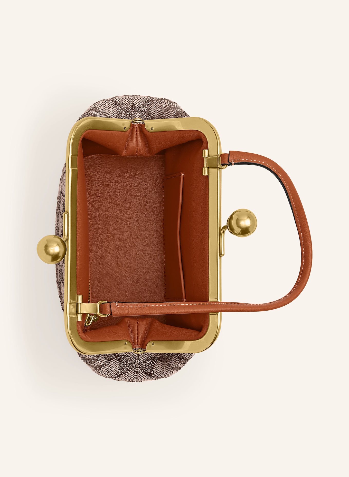 COACH CRYSTAL SIGNATURE handbag with decorative gems: BROWN