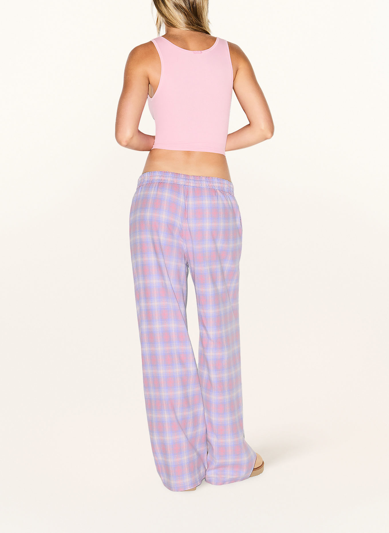 SKIMS Schlafhose FLANNEL aus Flanell: COTTON CANDY PLAID