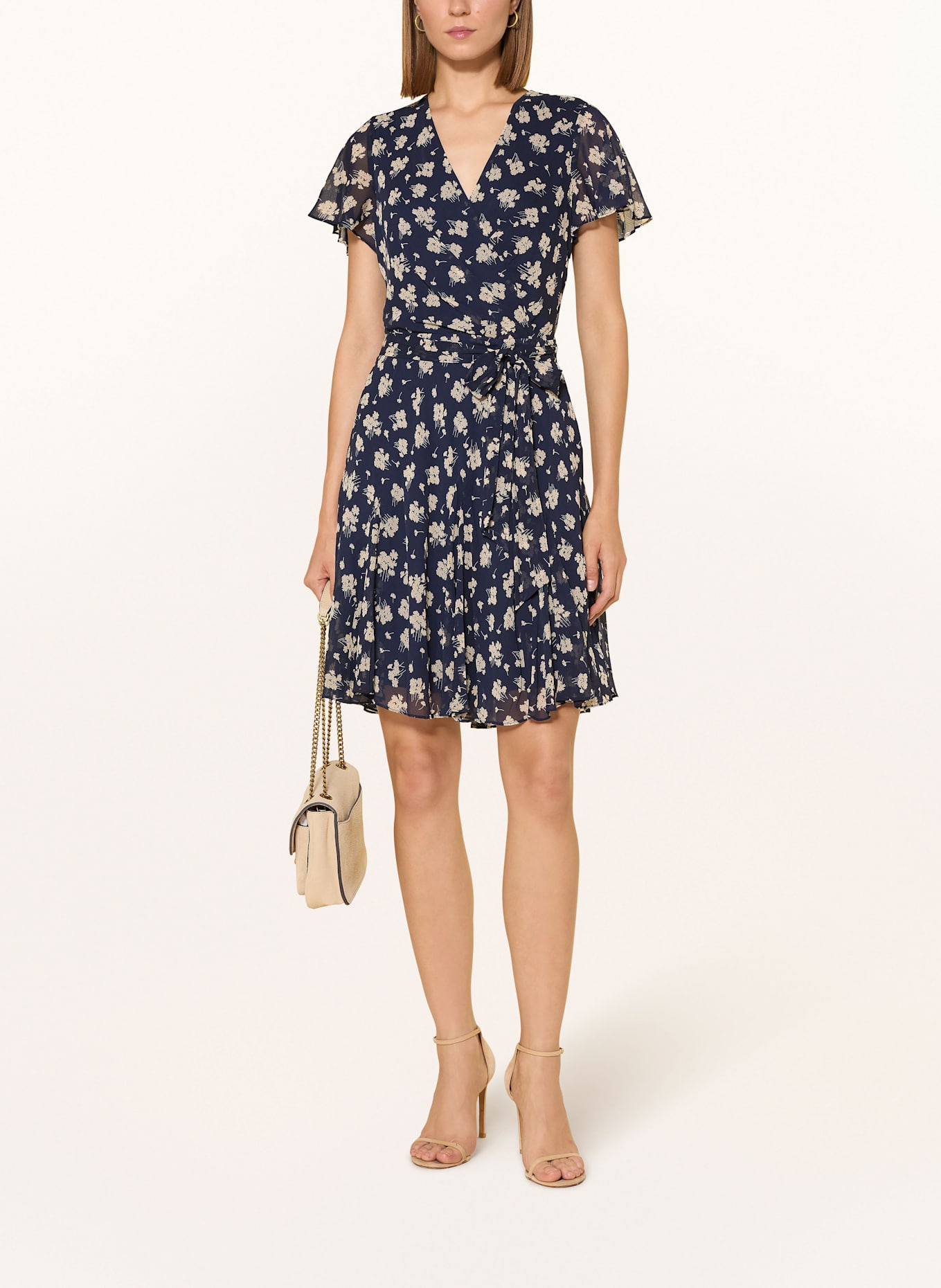 LAUREN RALPH LAUREN Kleid: DUNKELBLAU / CREME