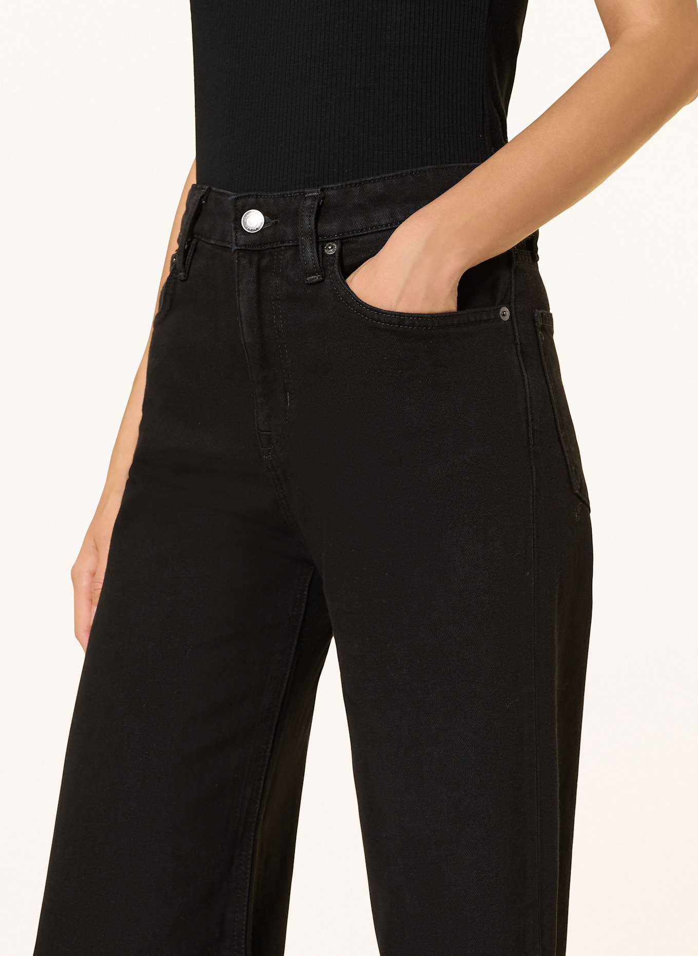 LAUREN RALPH LAUREN Wide Leg Jeans: 001 BLACK WASH