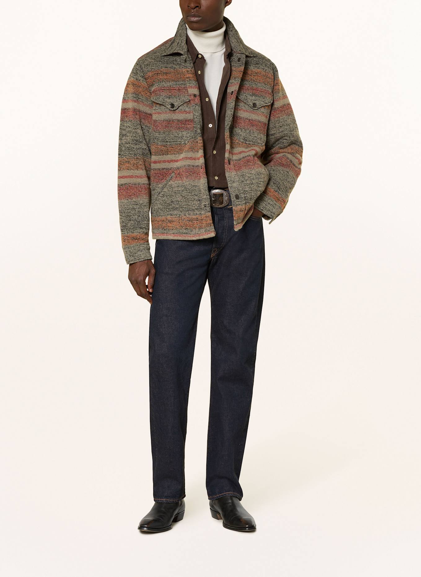 RRL Overjacket: GRÜN / ORANGE / DUNKELROT