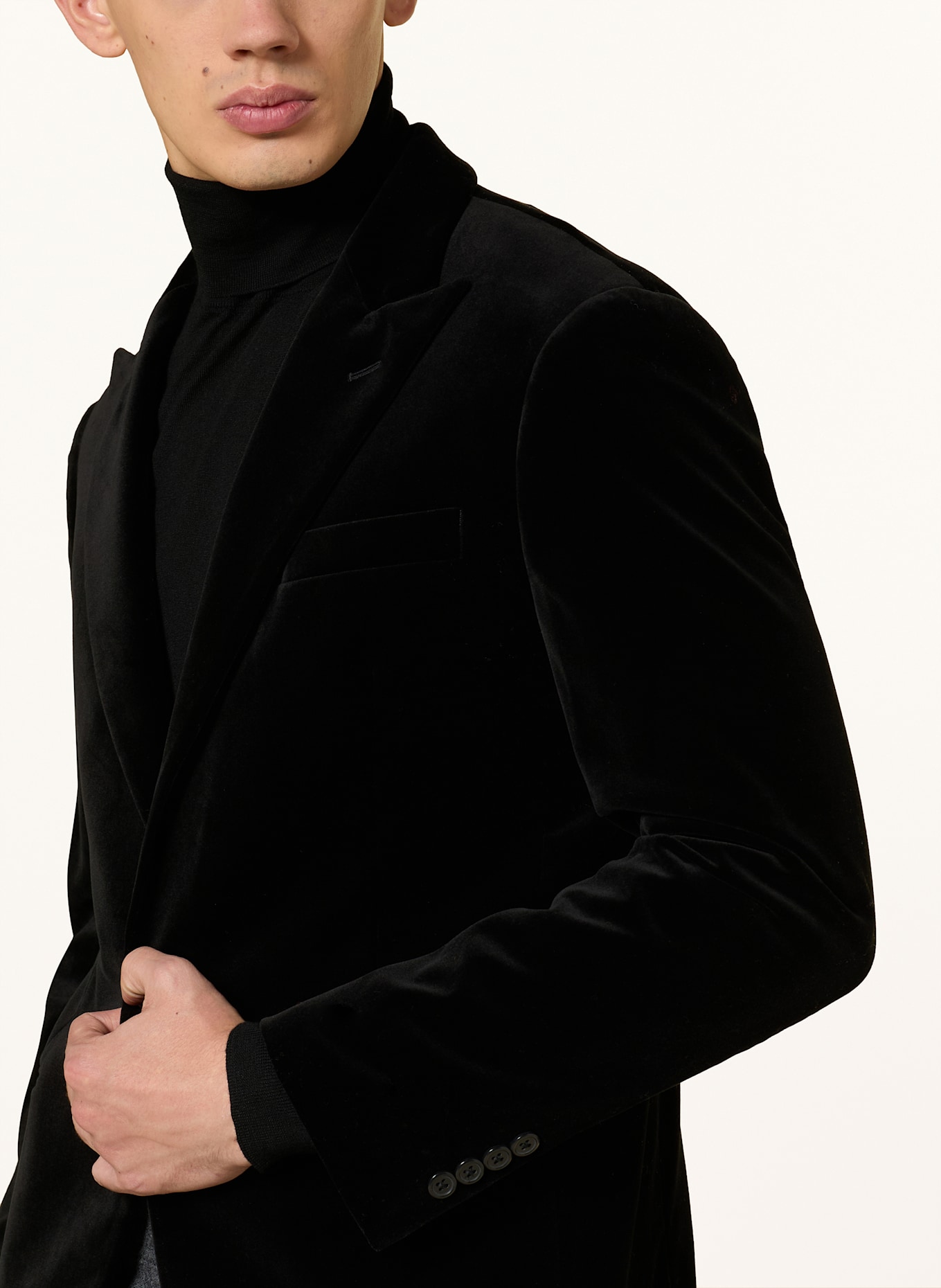 POLO RALPH LAUREN Sakko Modern Fit aus Samt: SCHWARZ