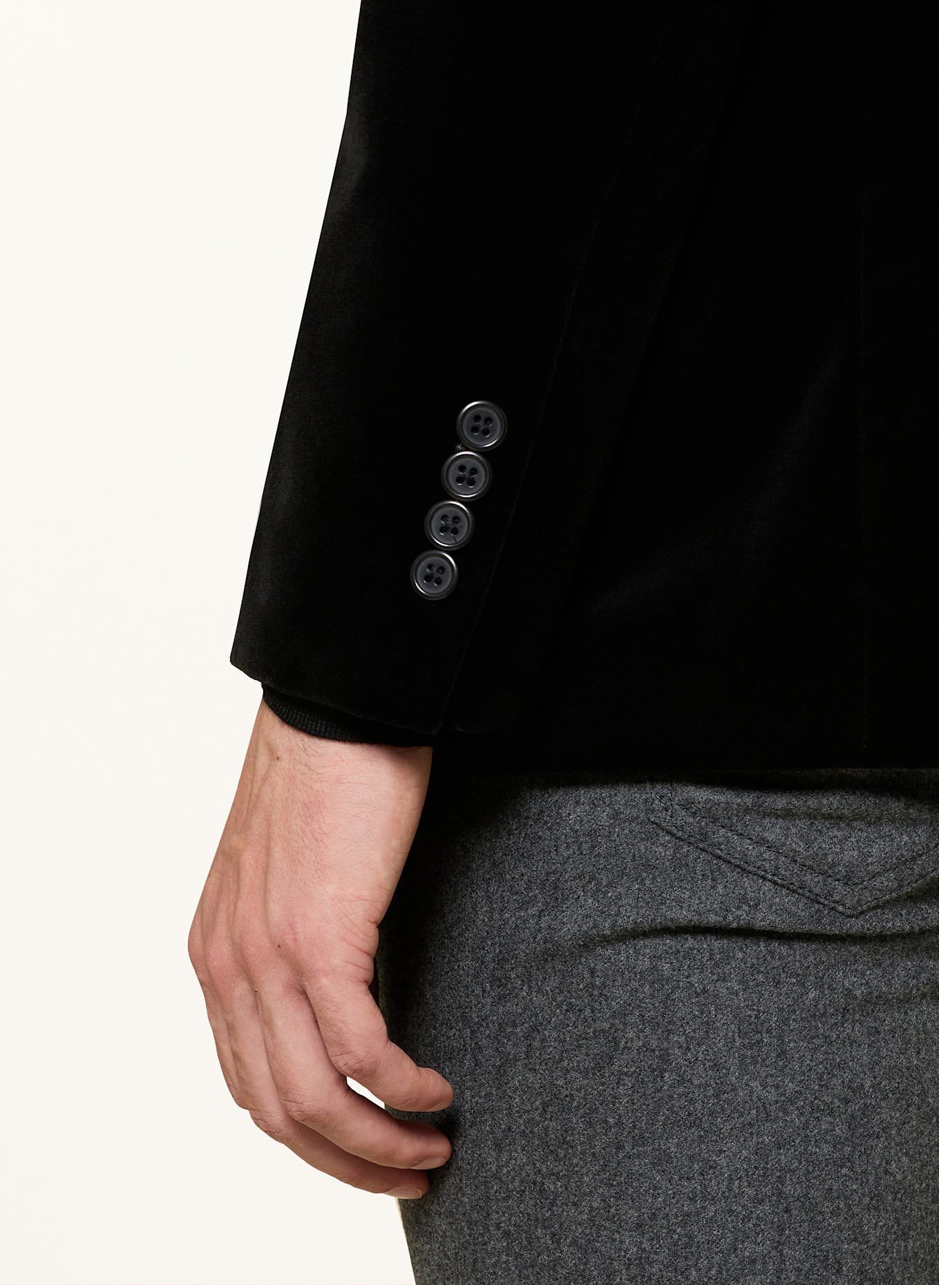 POLO RALPH LAUREN Sakko Modern Fit aus Samt: SCHWARZ