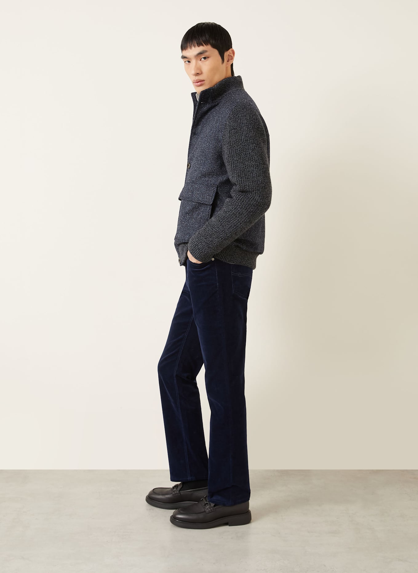 AGNONA Cordhose Regular Fit: BLAU