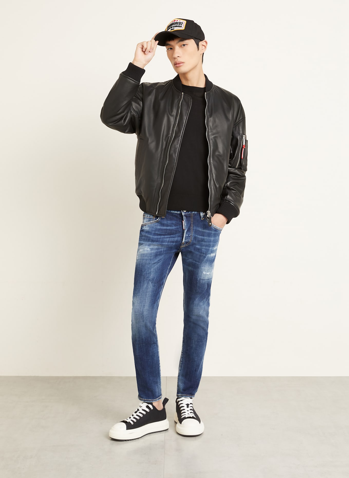 DSQUARED2 Jeansy slim fit: 470 NAVY BLUE