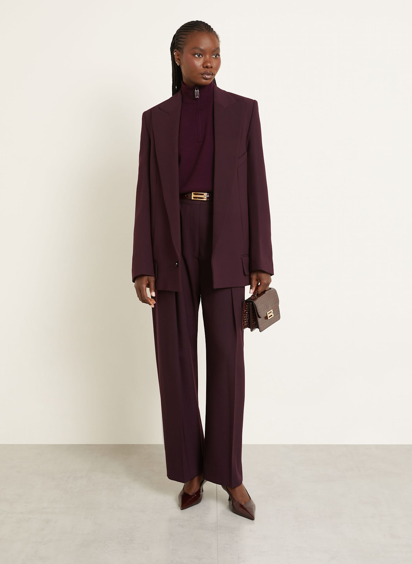 VICTORIA BECKHAM Longblazer: DUNKELROT