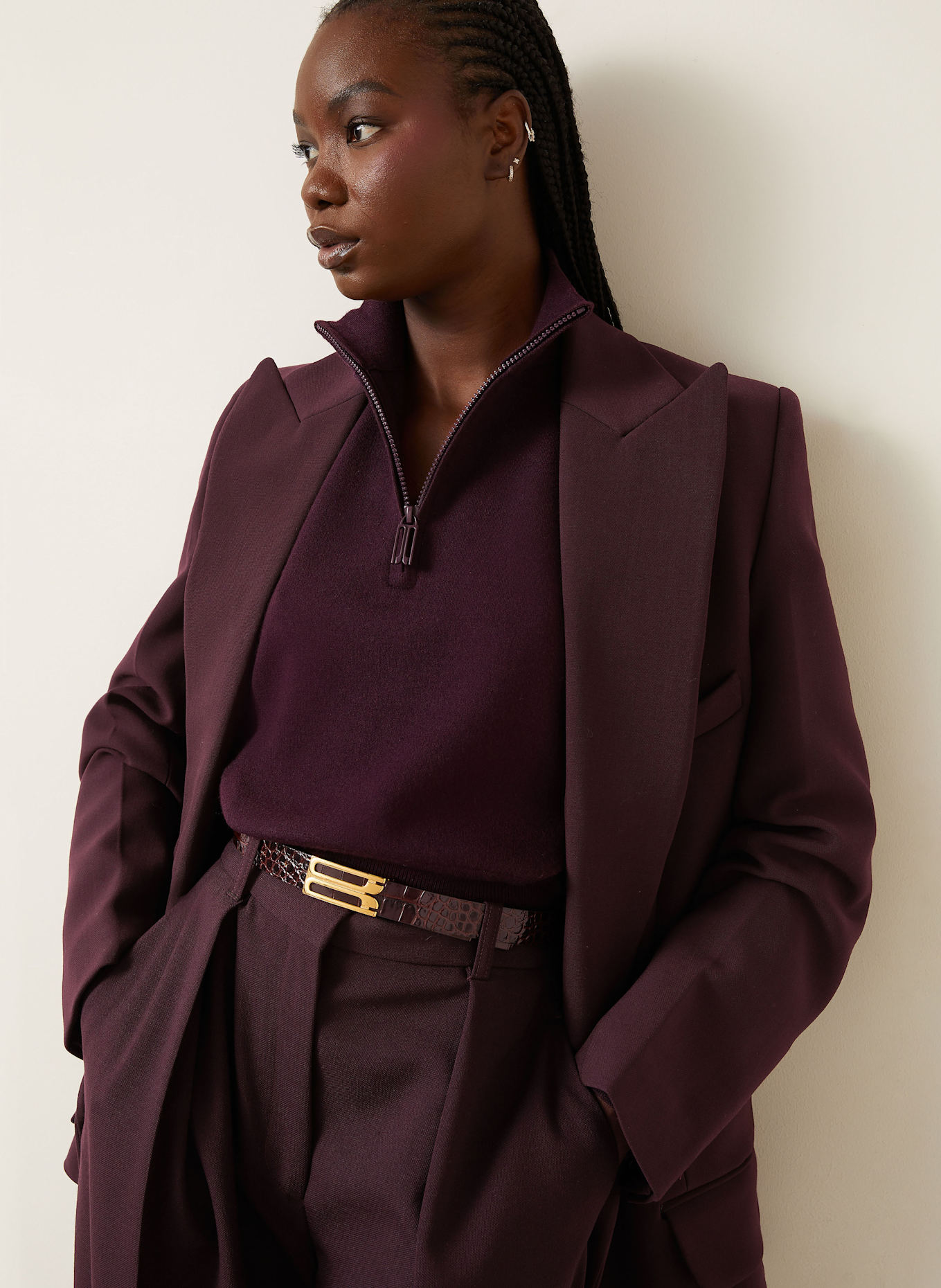 VICTORIA BECKHAM Longblazer: DUNKELROT