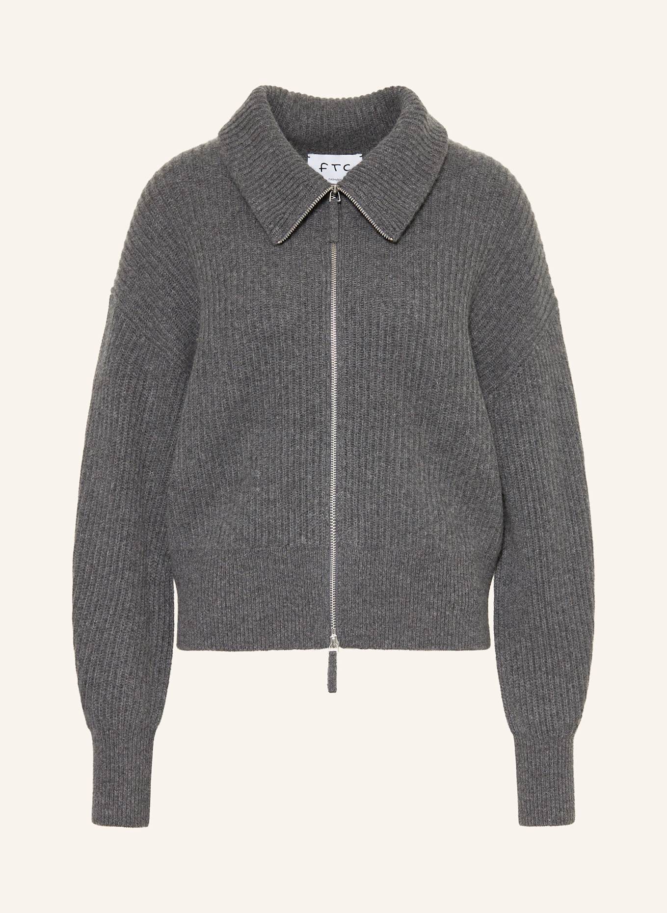 FTC CASHMERE Cashmere-Strickjacke: GRAU