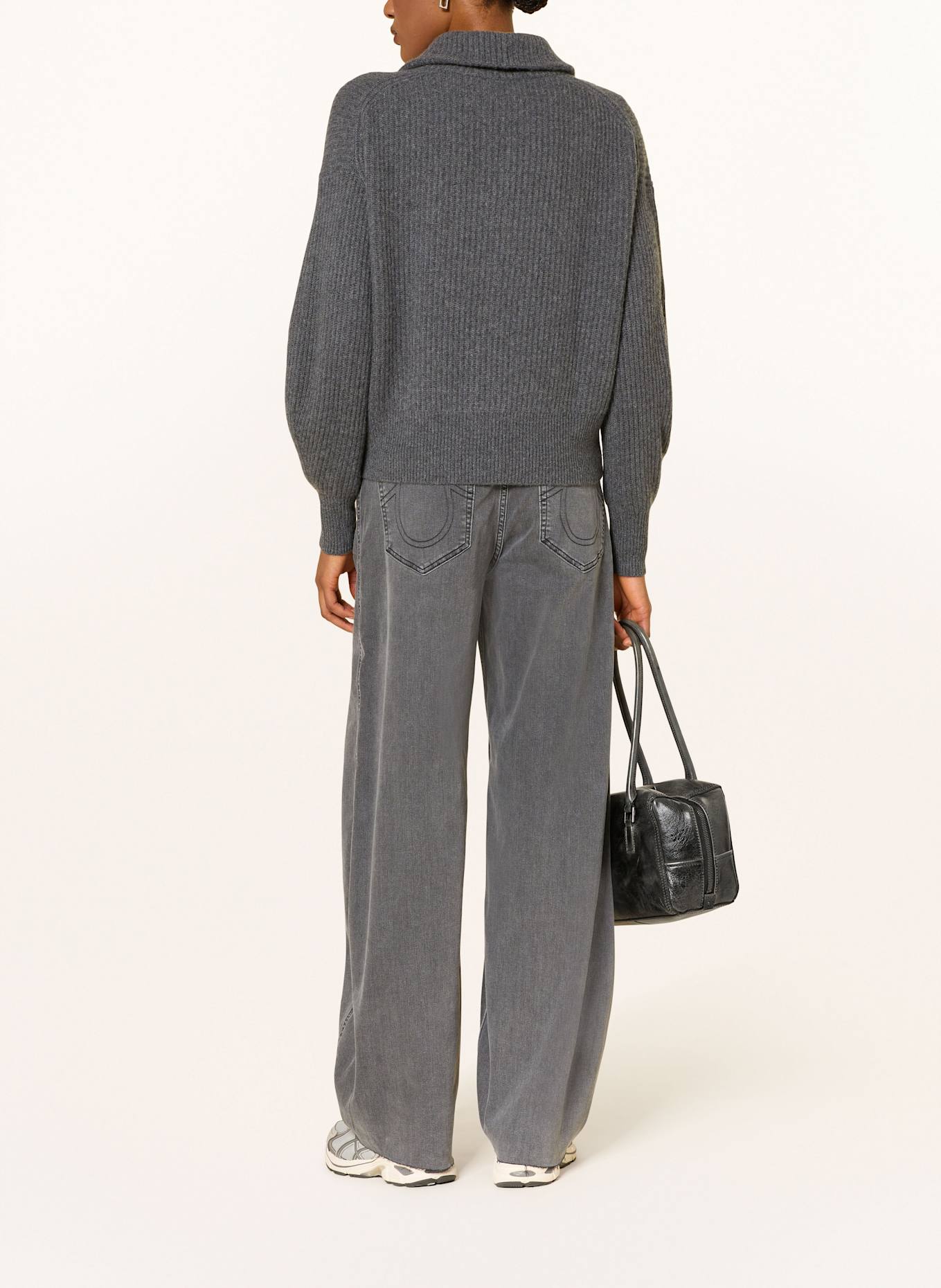 FTC CASHMERE Cashmere-Strickjacke: GRAU