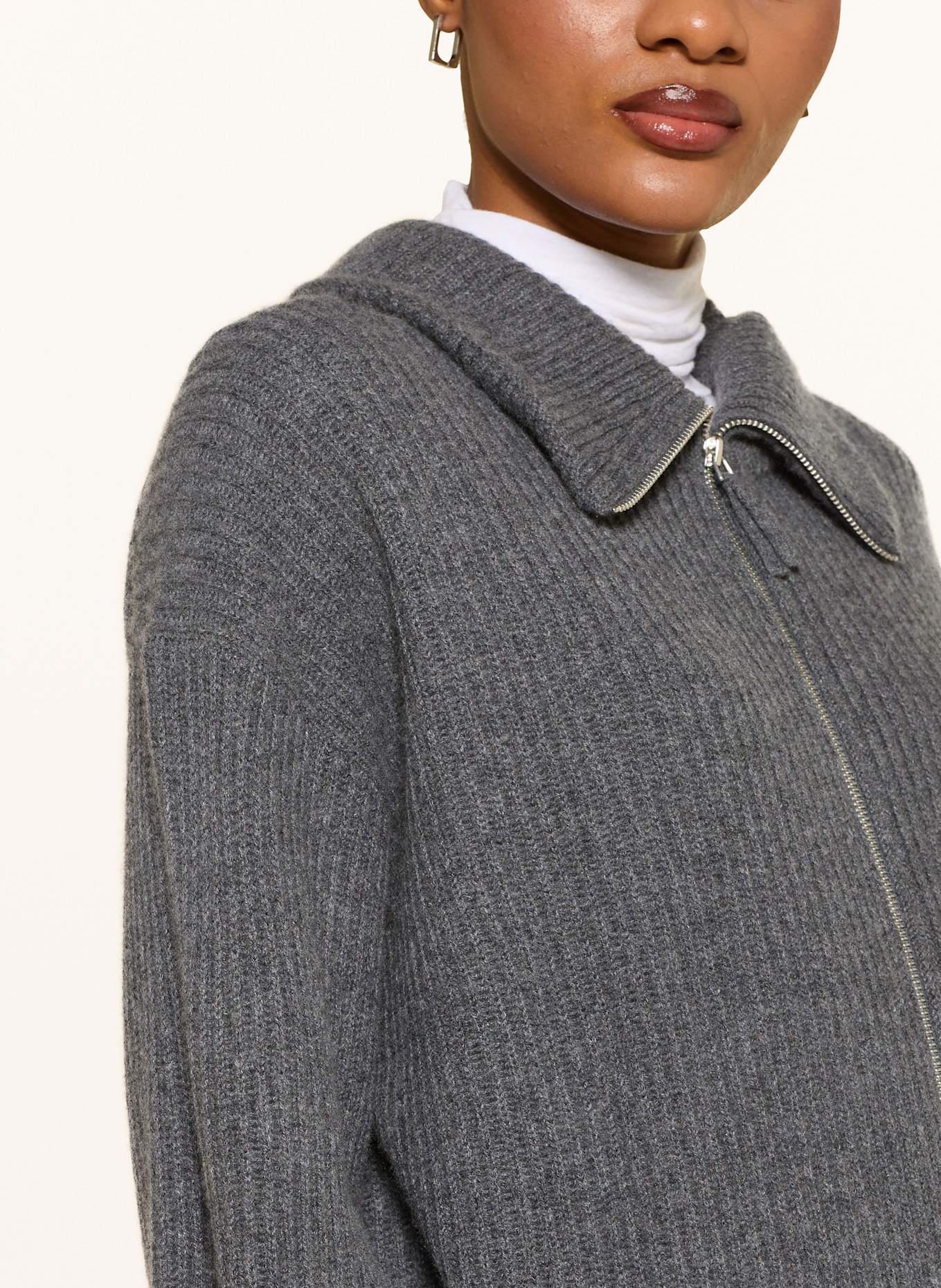 FTC CASHMERE Cashmere-Strickjacke: GRAU