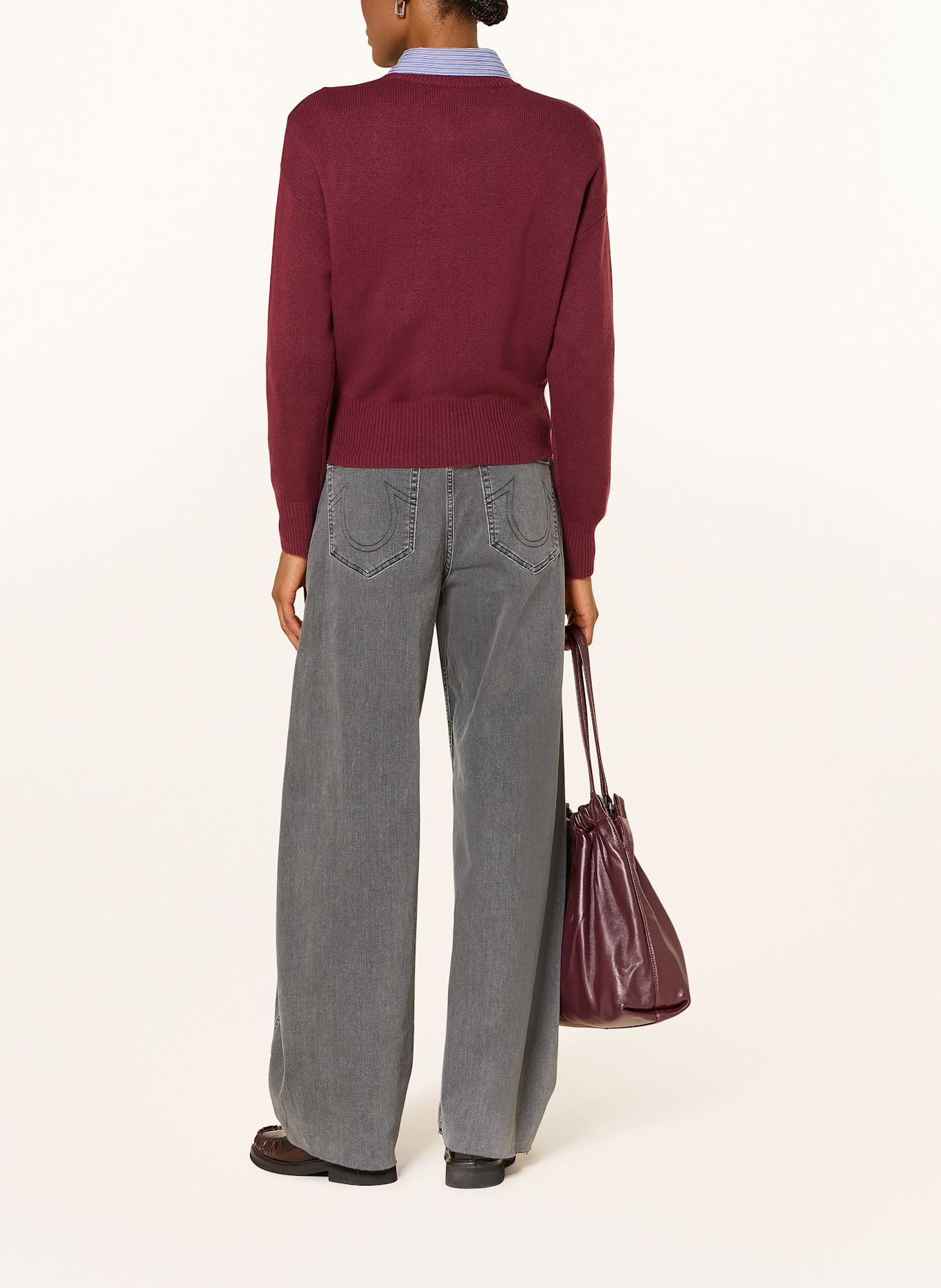 FTC CASHMERE Cashmere-Pullover: DUNKELROT