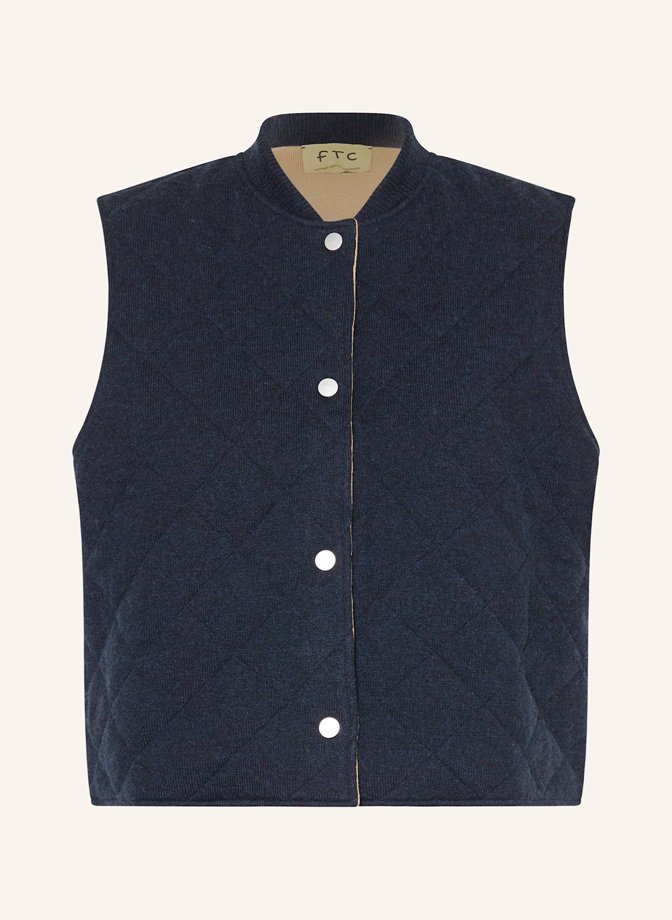 FTC CASHMERE Strickweste mit Cashmere: DUNKELBLAU