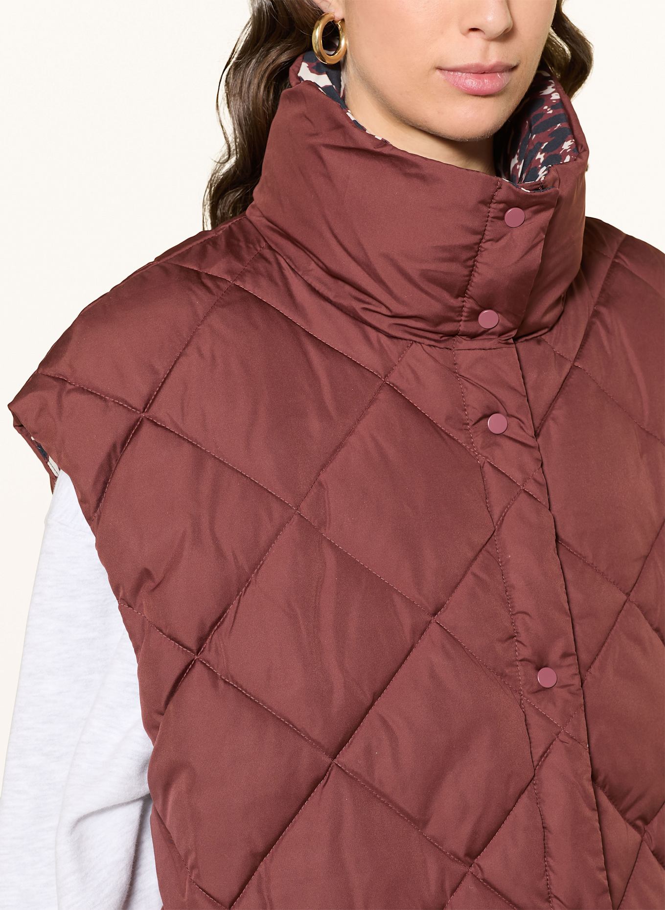 OH APRIL Weste ONYX zum Wenden: CREME / SCHWARZ / DUNKELROT