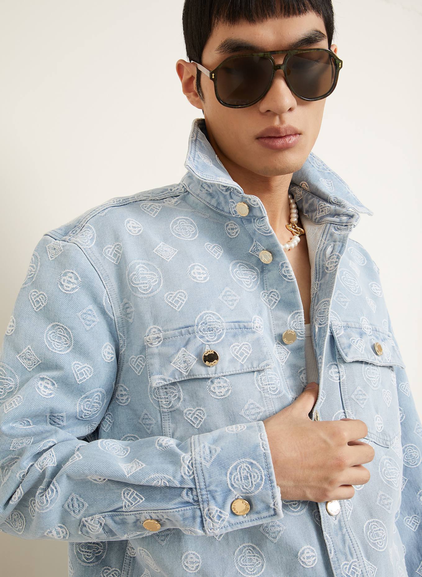 Casablanca Jeanshemd Comfort Fit: HELLBLAU