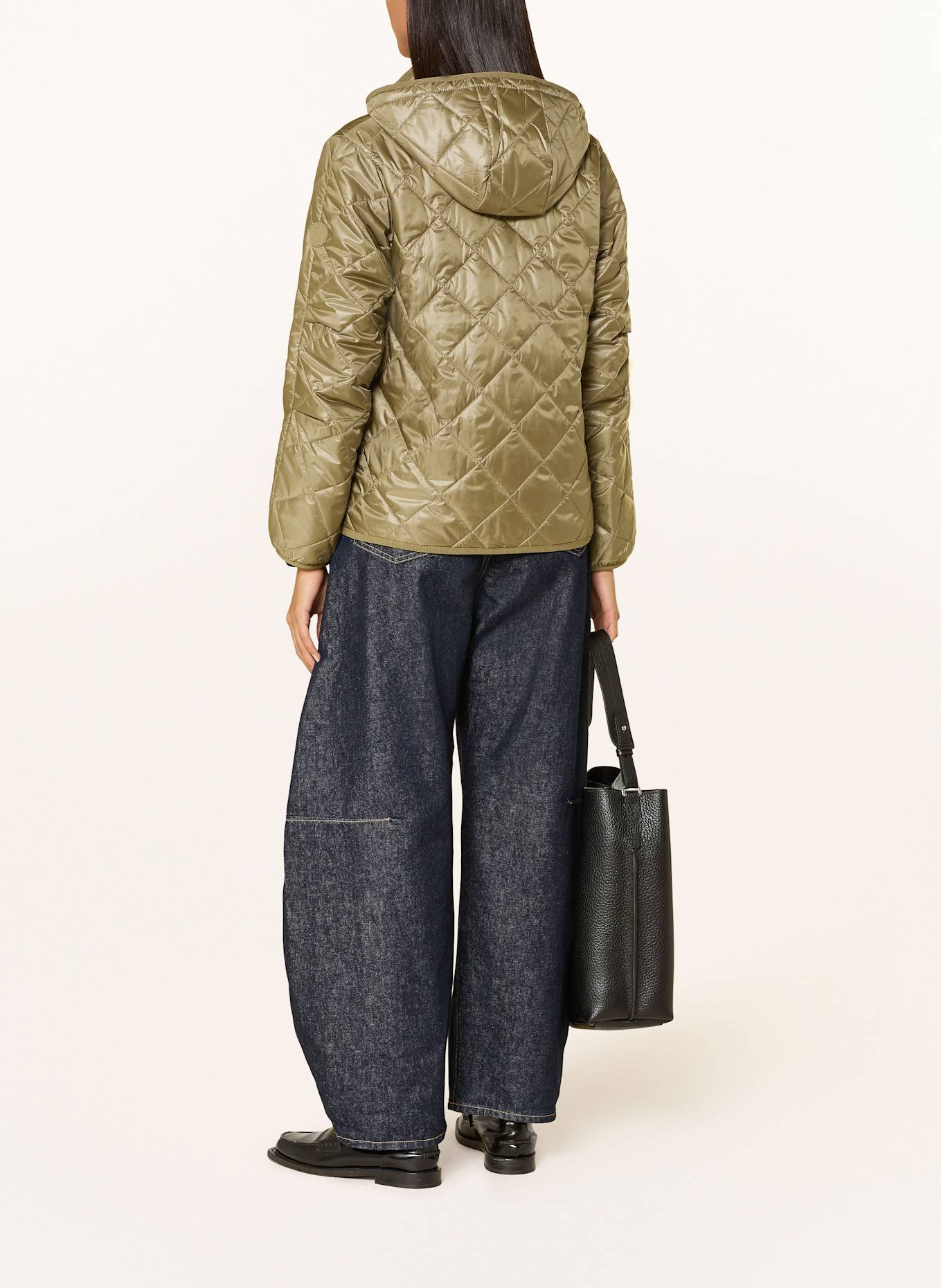 darling harbour Quilted jacket with detachable hood: OLIVE