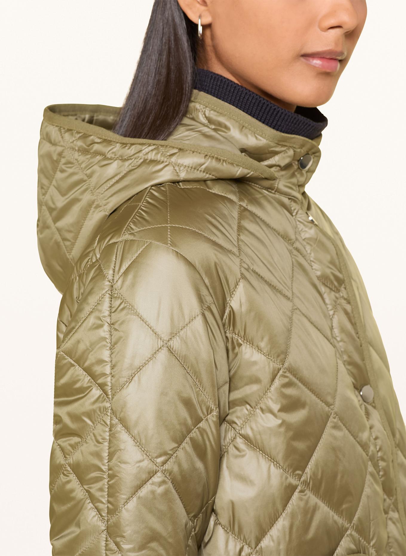 darling harbour Quilted jacket with detachable hood: OLIVE