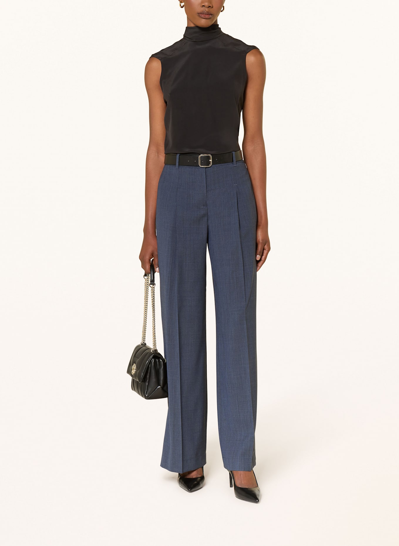 BOSS Schluppenbluse BESEI aus Seide: SCHWARZ