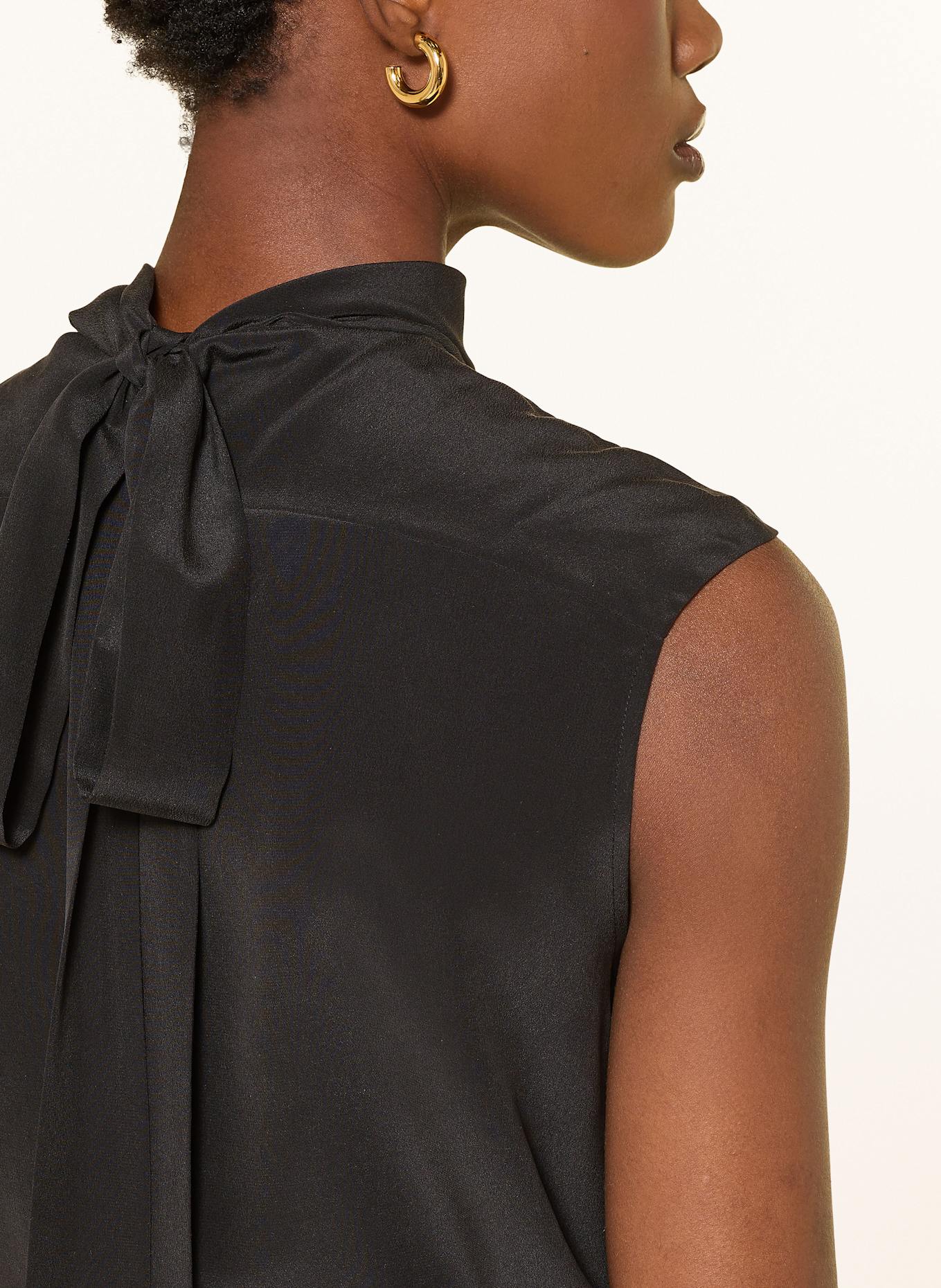 BOSS Schluppenbluse BESEI aus Seide: SCHWARZ