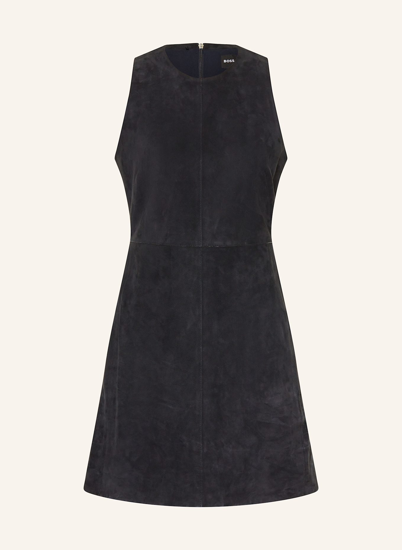 BOSS SYCARA leather dress: DARK BLUE
