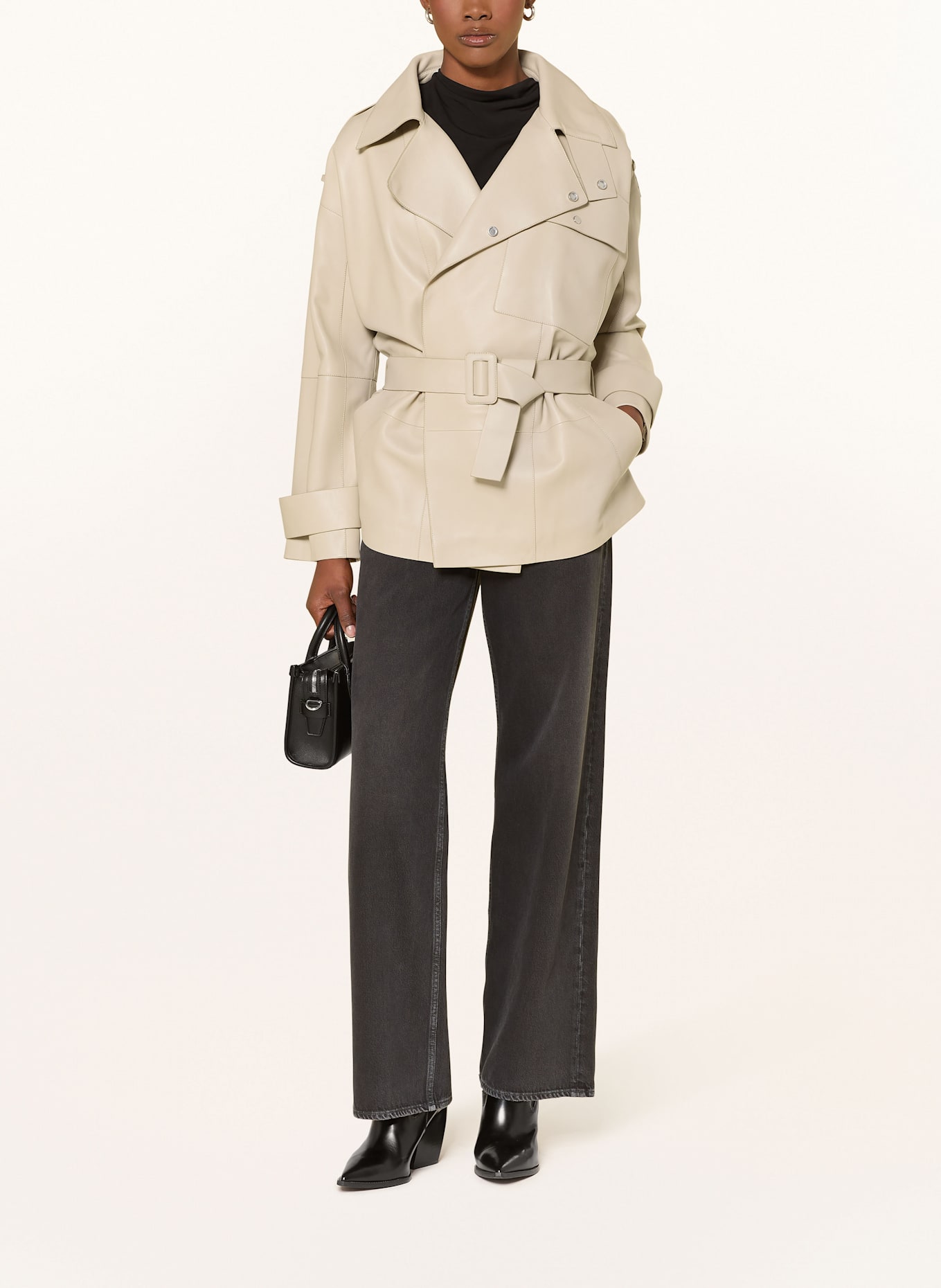 BOSS Lederjacke SATILA: CREME