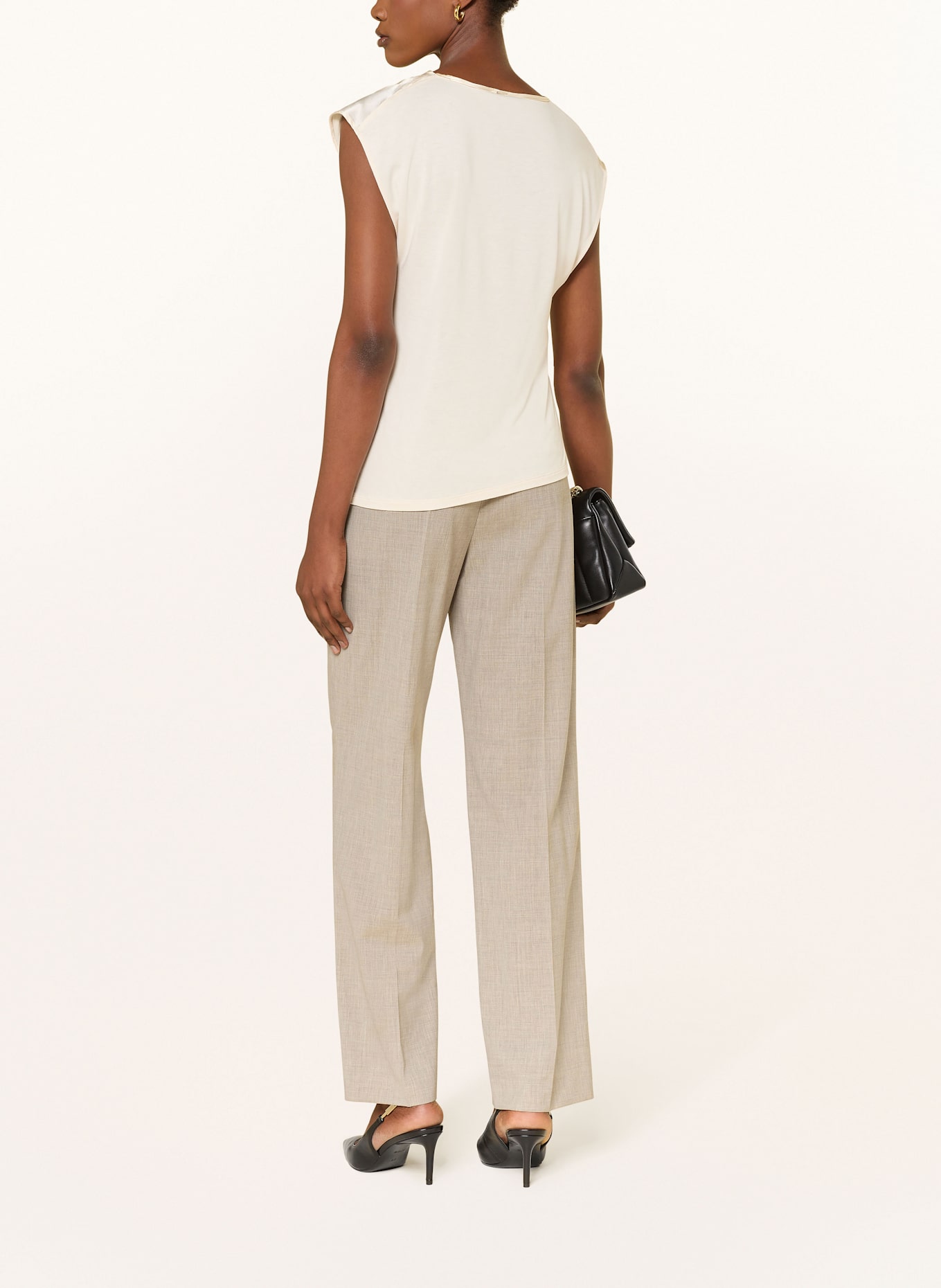 BOSS Blusenshirt ETOGA im Materialmix: ECRU