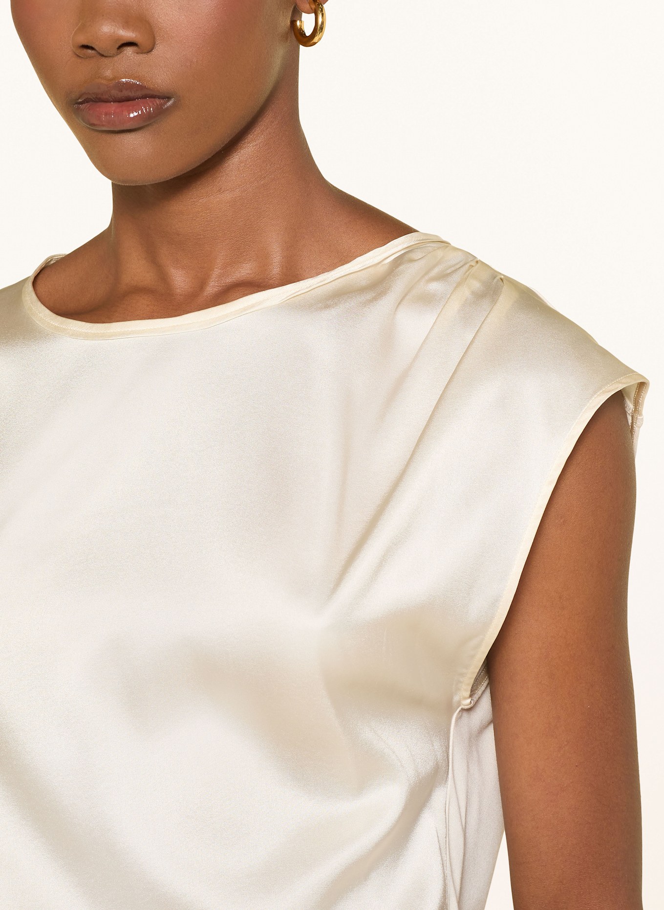 BOSS Blusenshirt ETOGA im Materialmix: ECRU