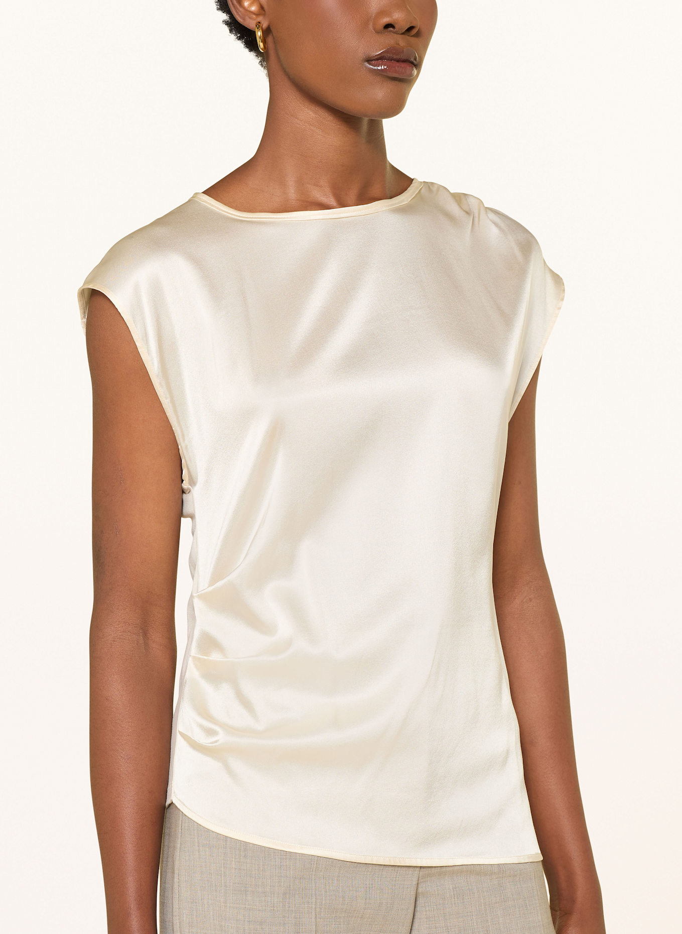 BOSS Blusenshirt ETOGA im Materialmix: ECRU