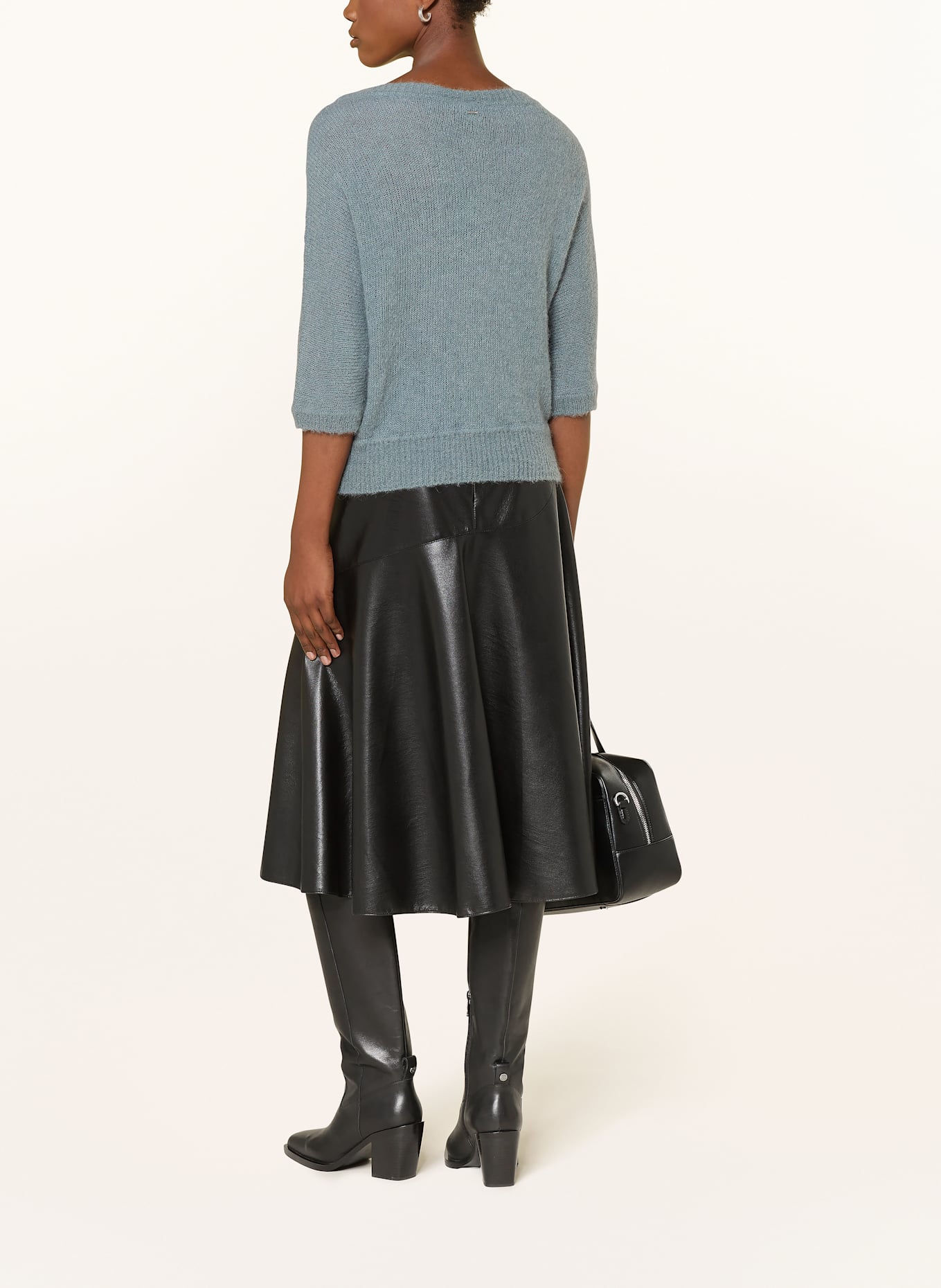 BOSS Rock VICENA in Lederoptik: SCHWARZ