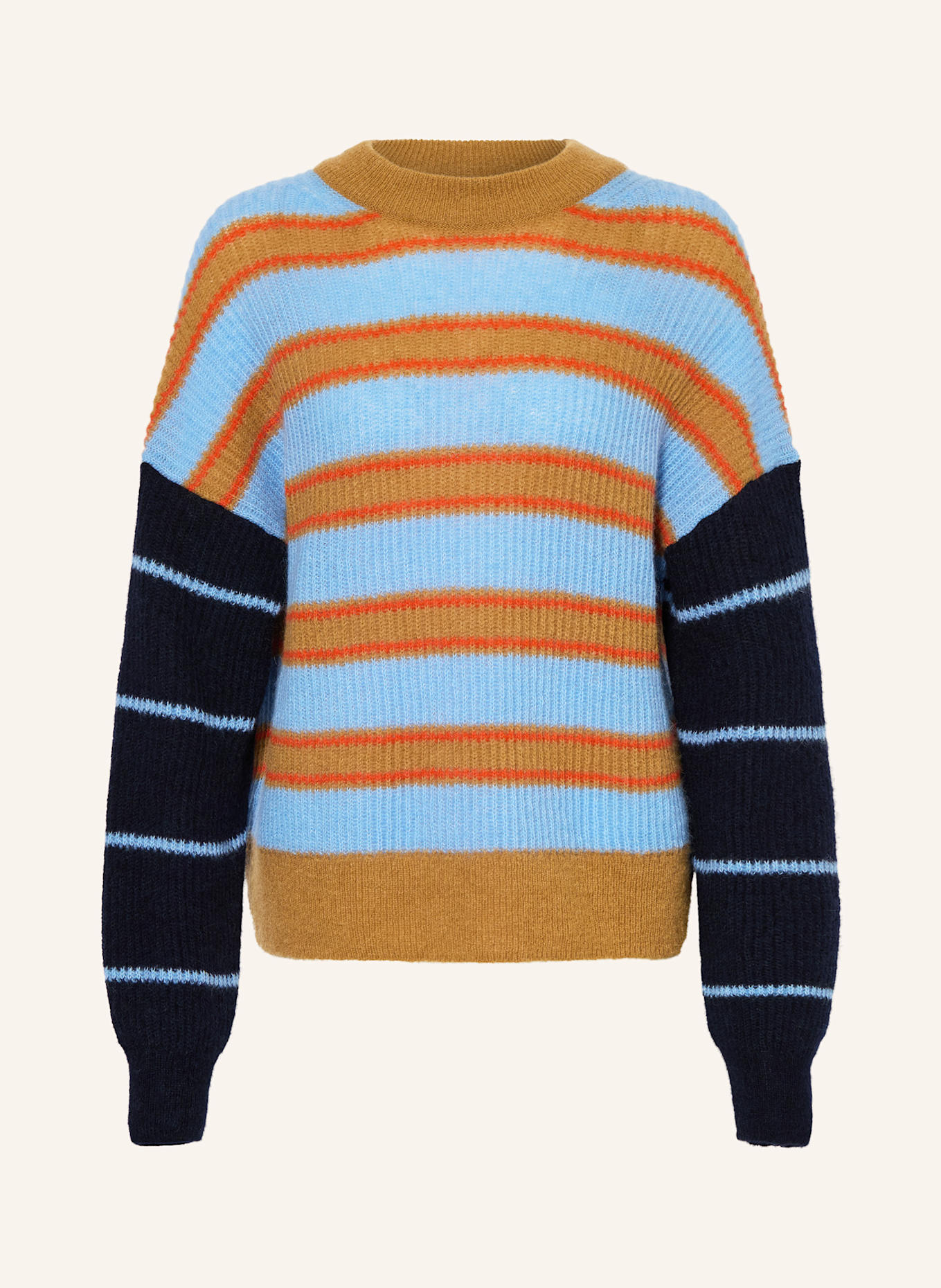 CLOSED Pullover: HELLBLAU / HELLBRAUN / ORANGE