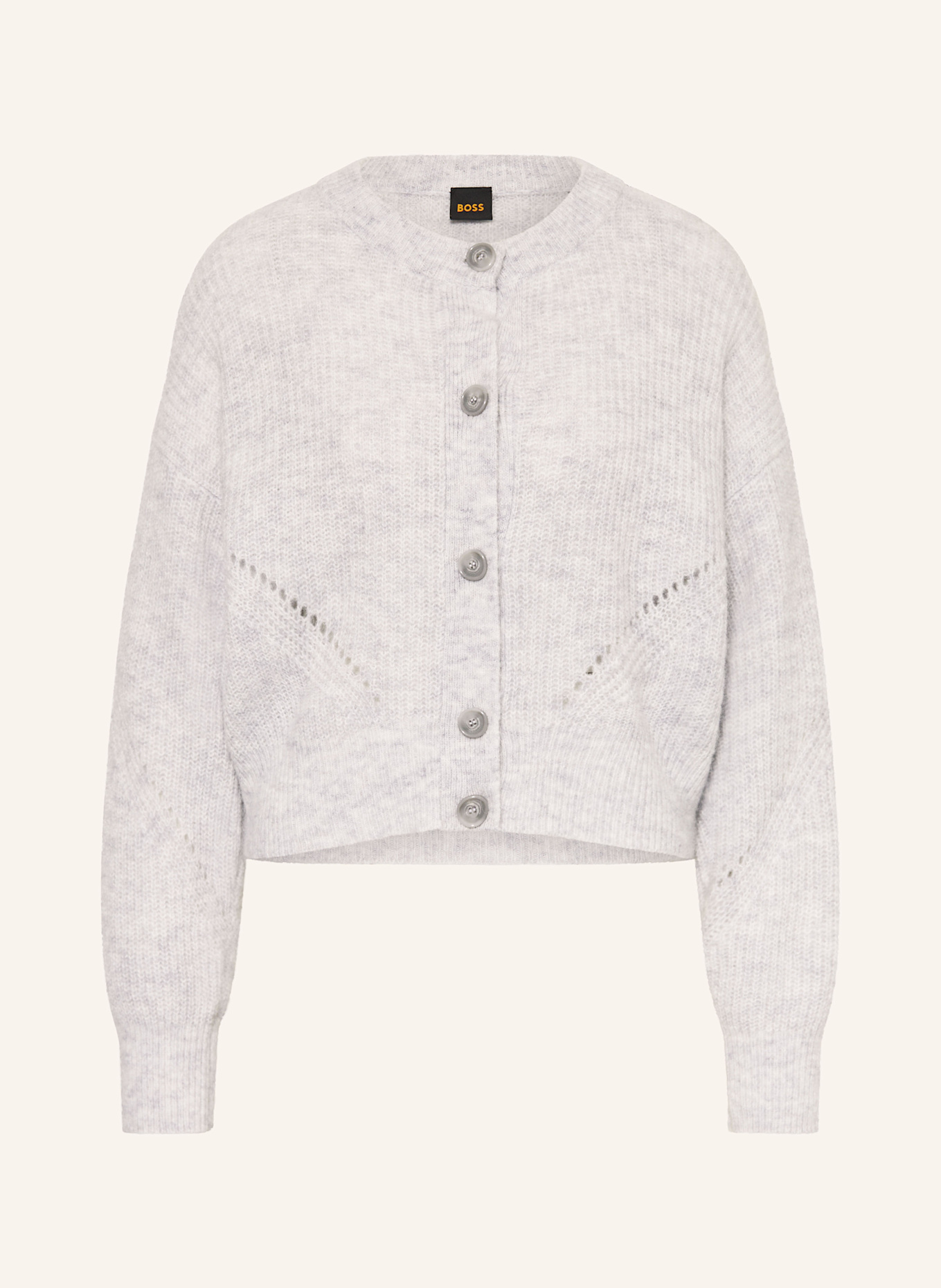 BOSS Strickjacke FERNARD mit Alpaka: BLAUGRAU