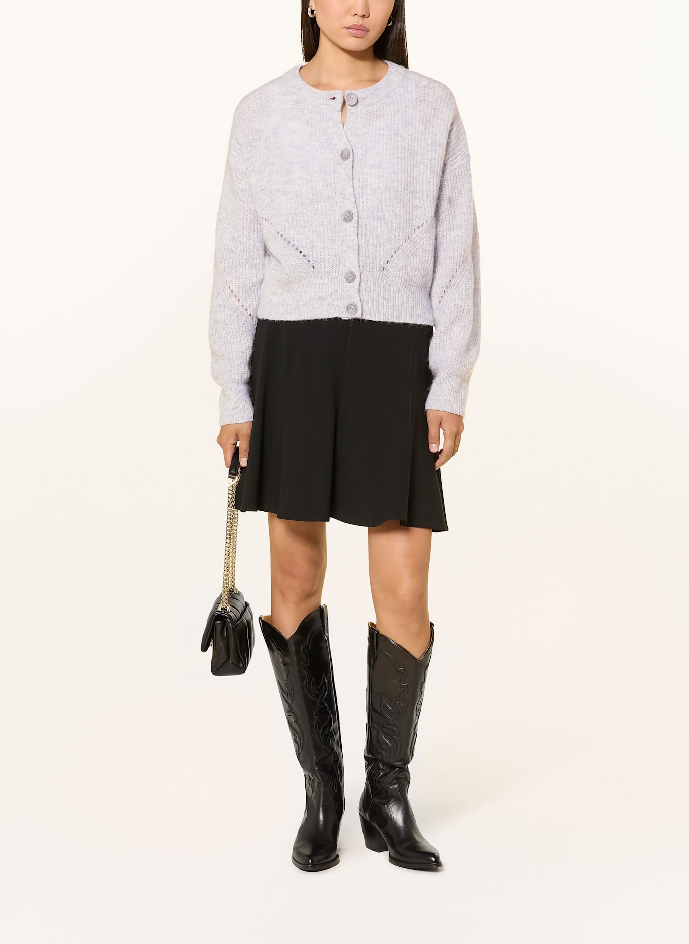 BOSS Strickjacke FERNARD mit Alpaka: BLAUGRAU