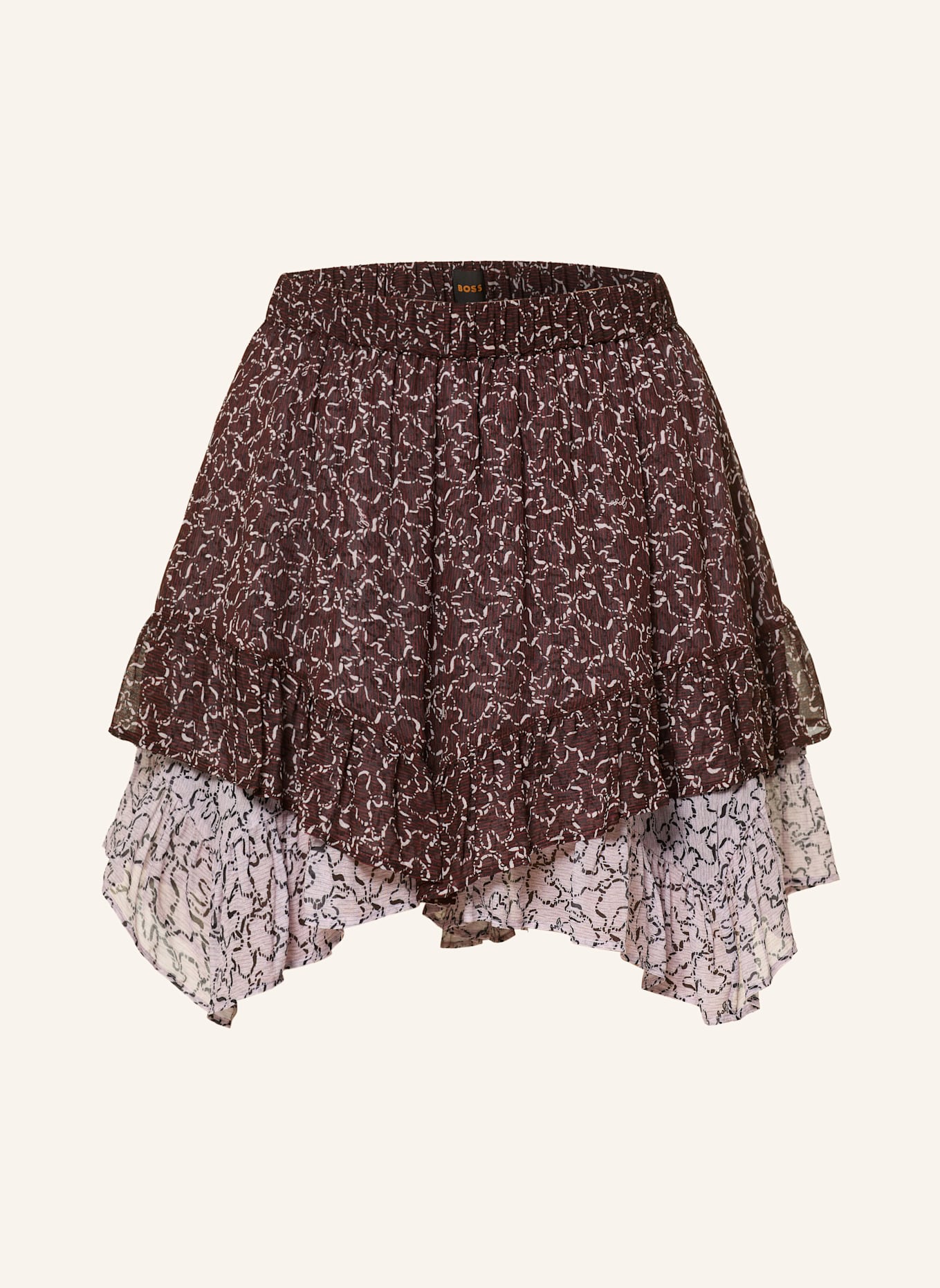 BOSS Faltenrock TOULENA: DUNKELROT / SCHWARZ / ROSÉ