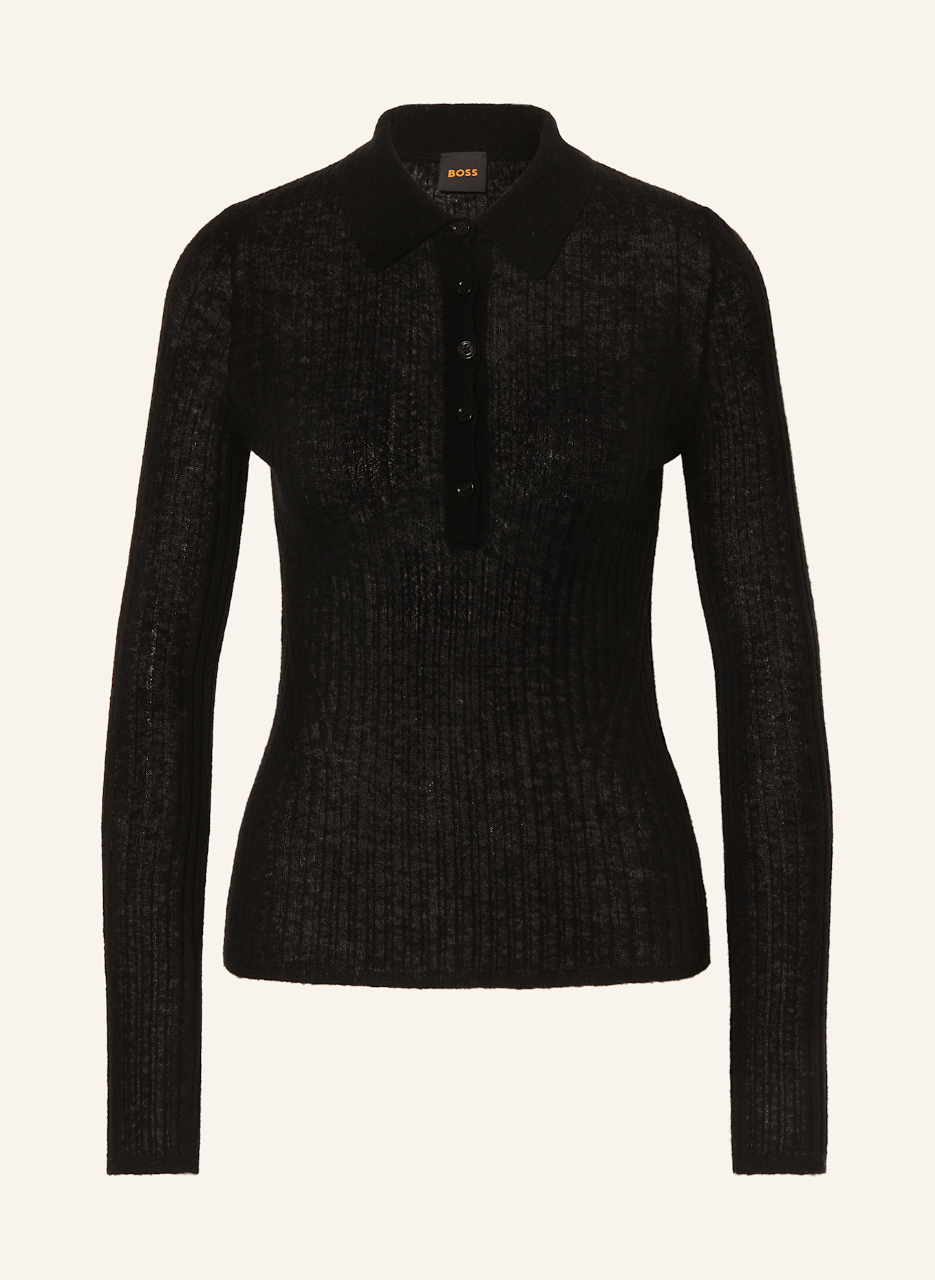 BOSS Knitted polo shirt FUGANEL: BLACK