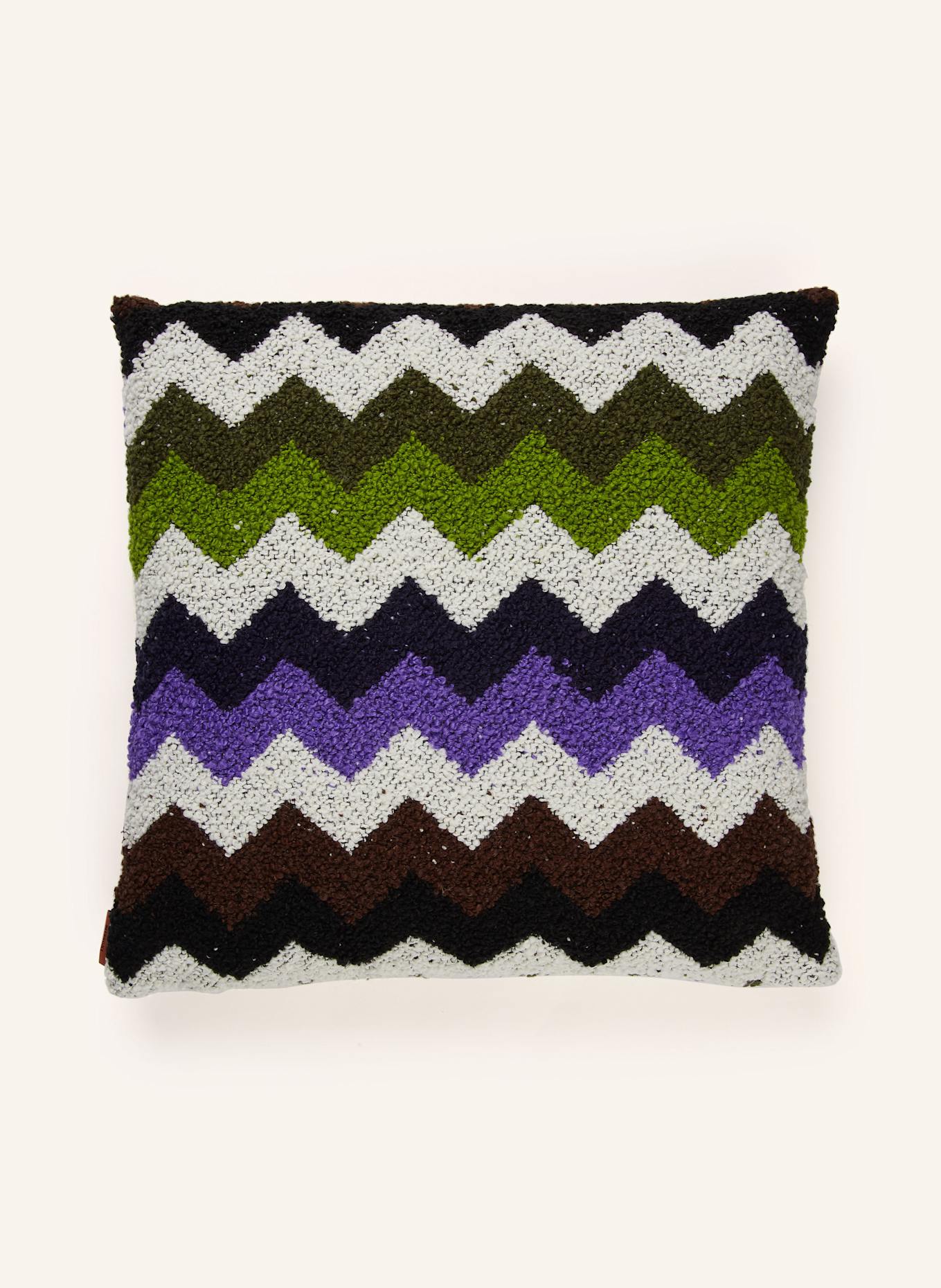 MISSONI Home Dekoracyjna poduszka RICCIO z puchowym wypełnieniem: CZARNY / ZIELONY / LILA
