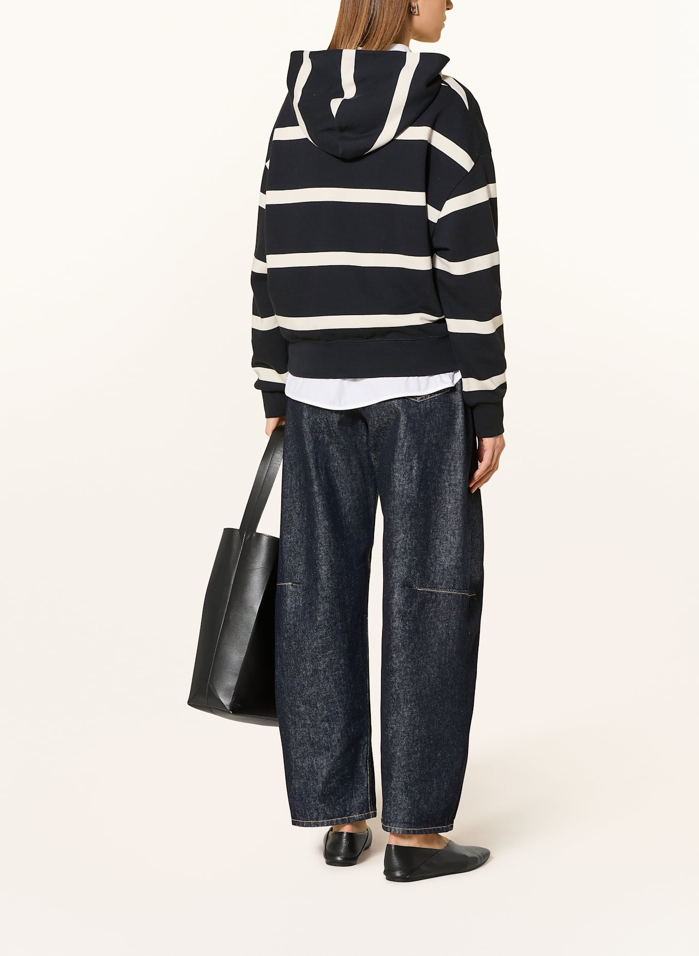 Marc O'Polo Hoodie: WEISS / DUNKELBLAU