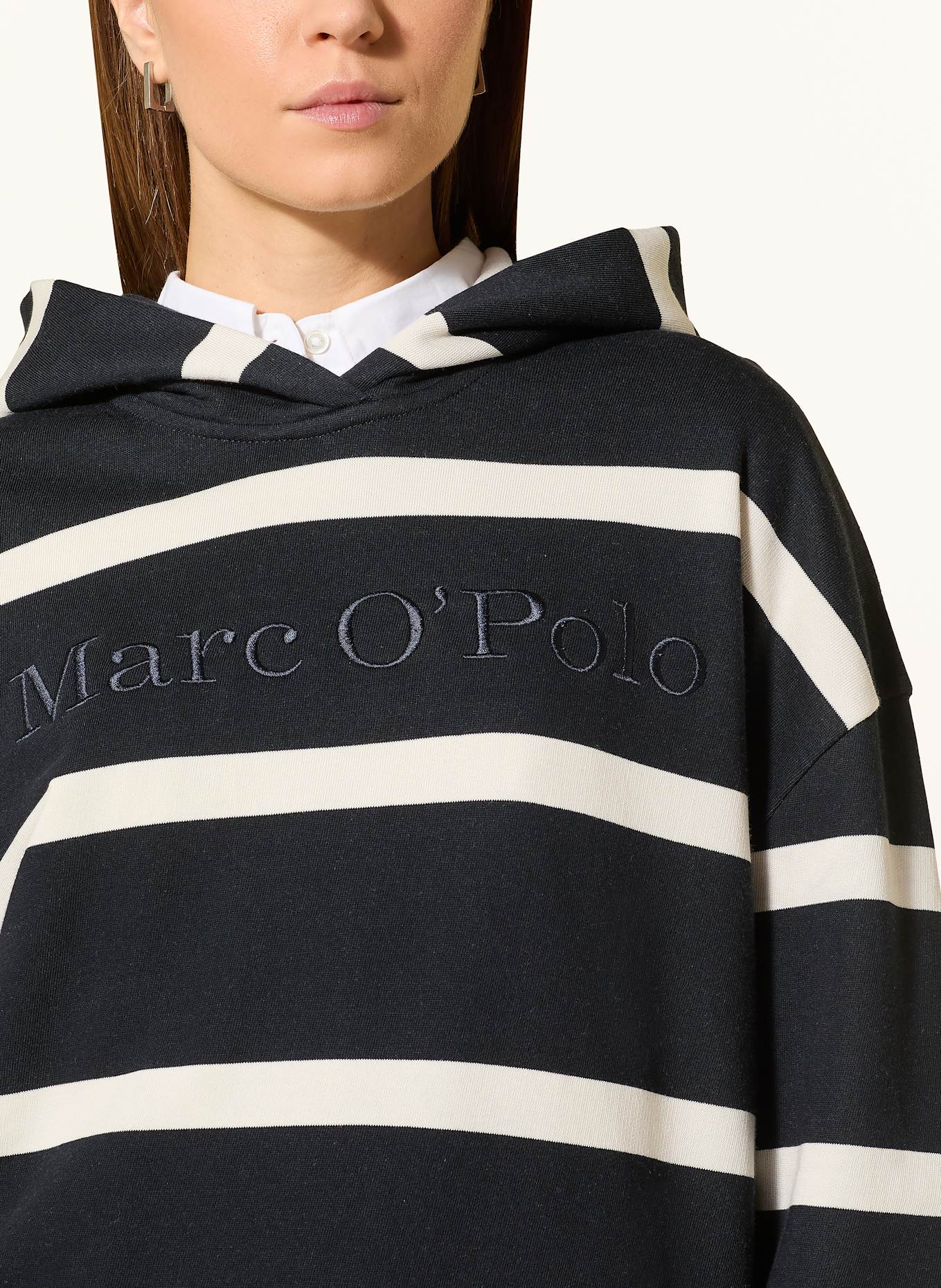 Marc O'Polo Hoodie: WEISS / DUNKELBLAU