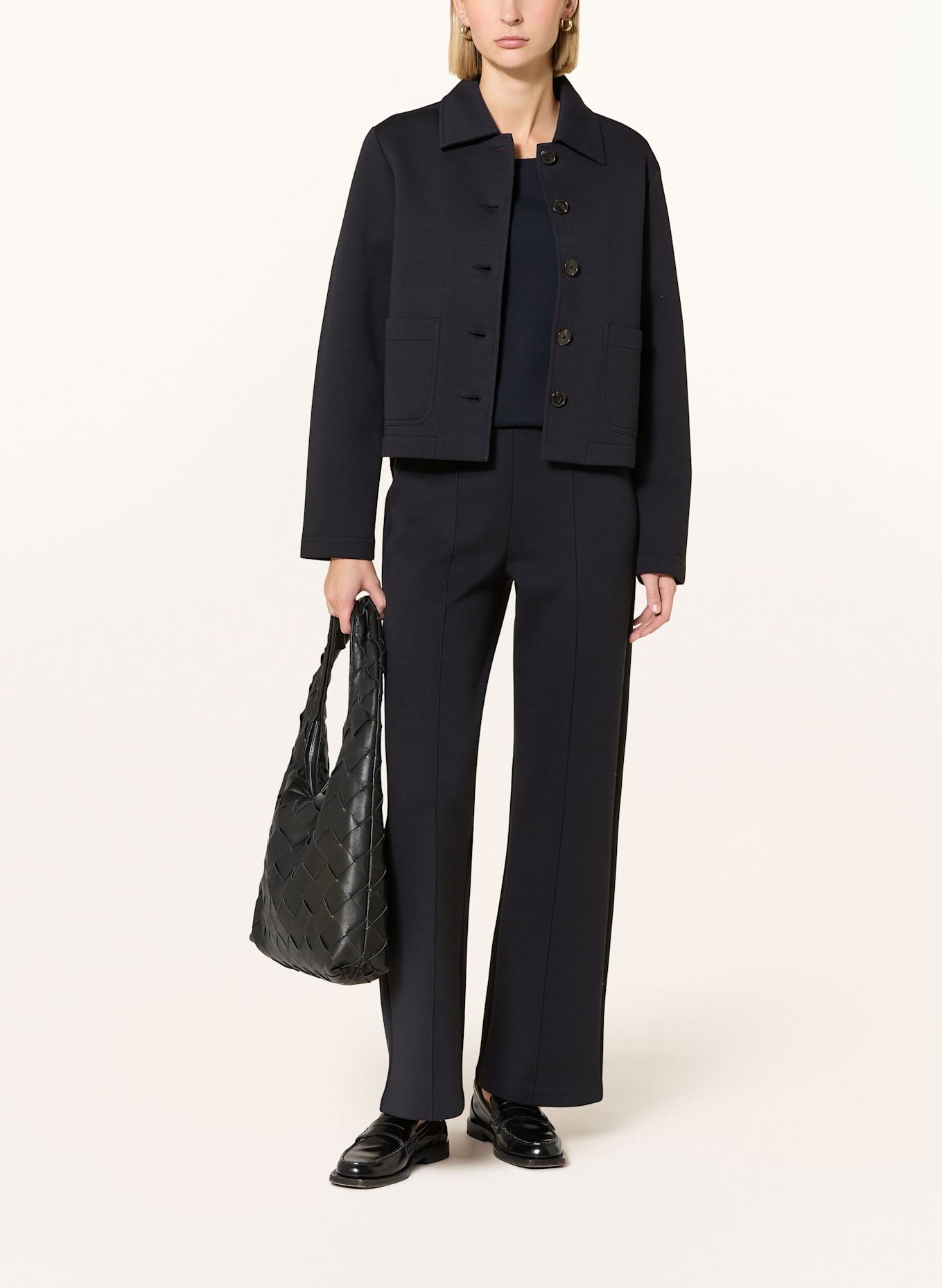 Marc O'Polo Wide leg trousers: DARK BLUE