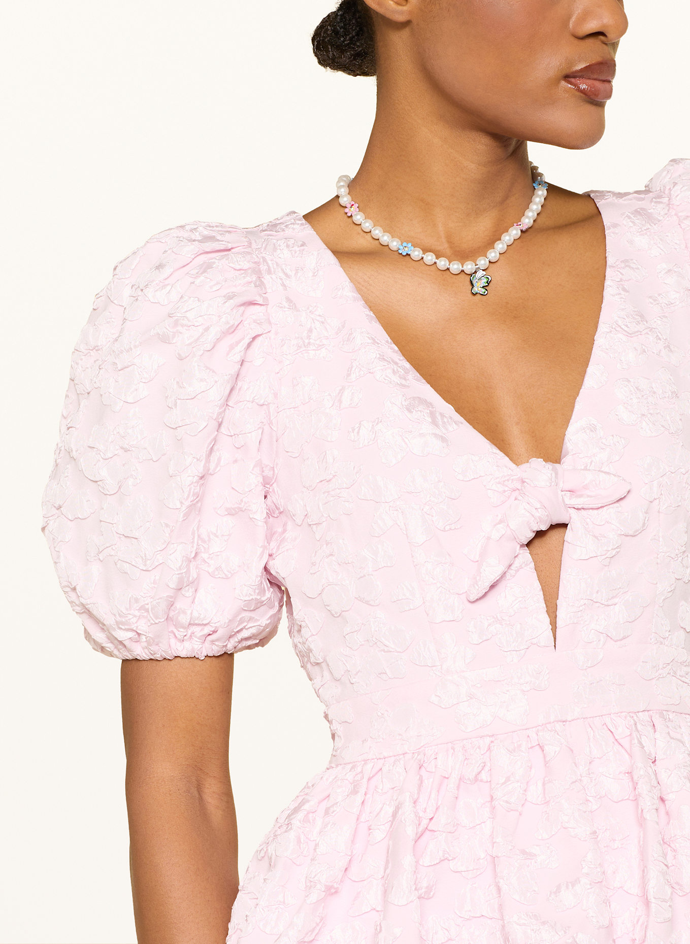 MARC JACOBS Halskette GARDEN PEARL STATION: SILBER / WEISS / ROSA